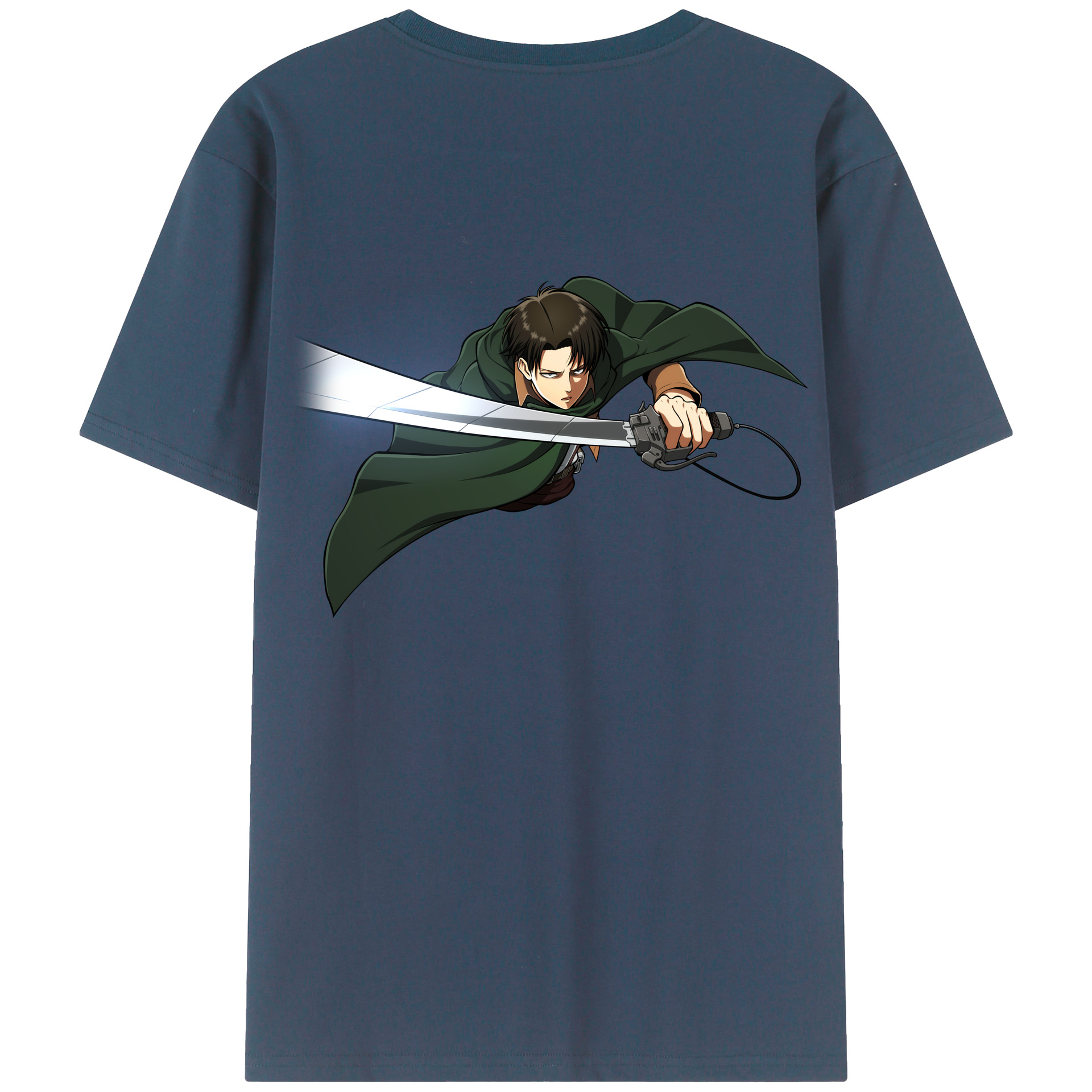 （画像用） 進撃の巨人 リヴァイ·アッカーマン Attack on Titan Levi Ackerman レディース半袖Tシャツ(バックプリント)