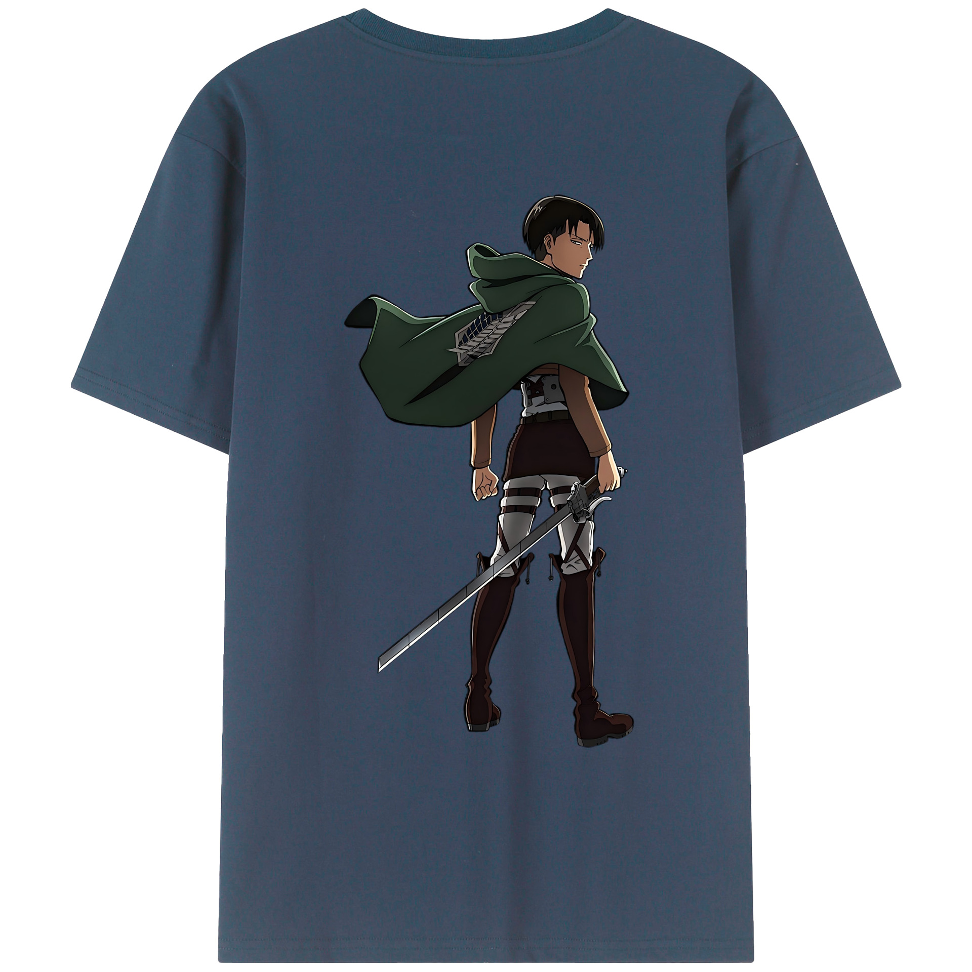 （画像用） 進撃の巨人 リヴァイ·アッカーマン Attack on Titan Levi Ackerman レディース半袖Tシャツ(バックプリント)