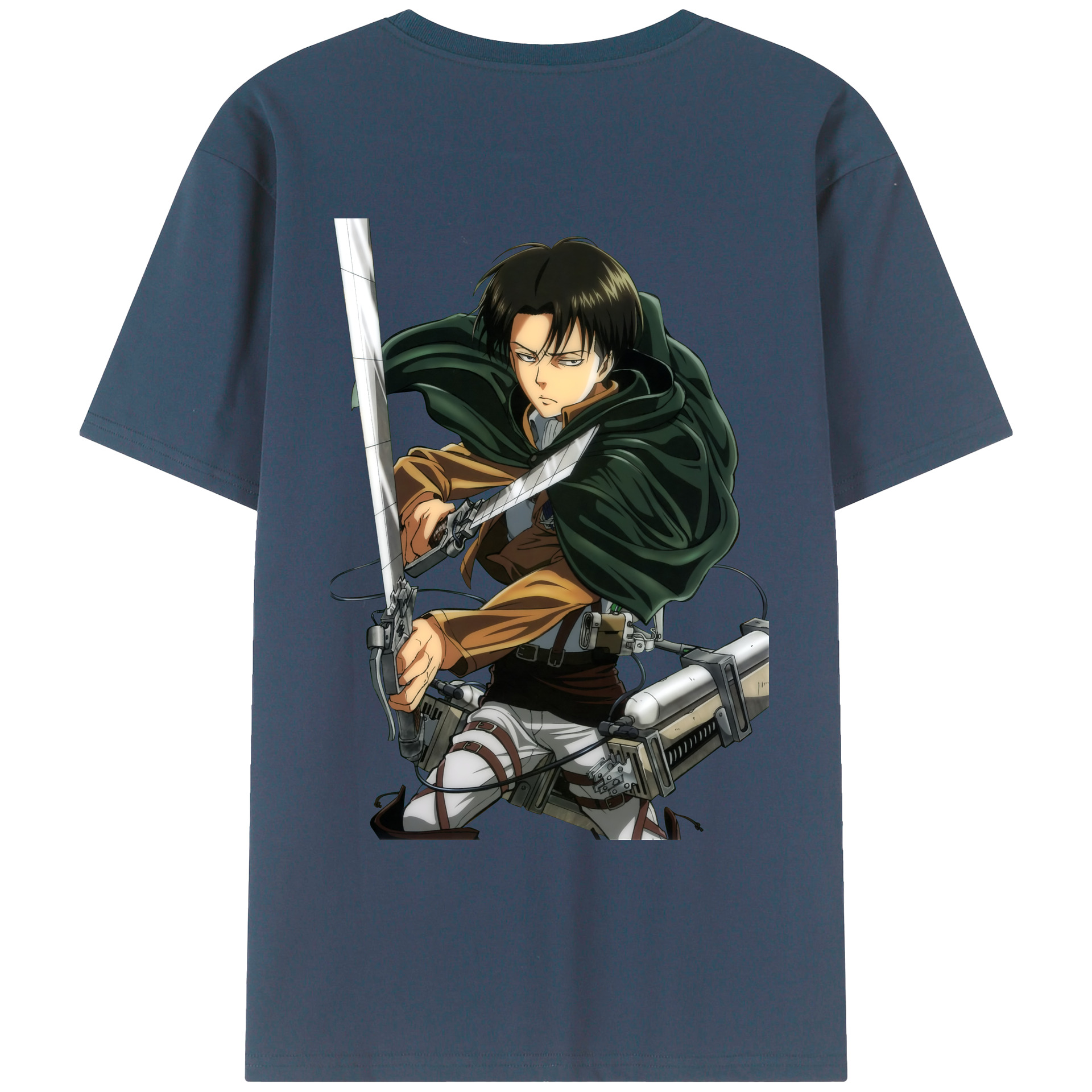 （画像用） 進撃の巨人 リヴァイ·アッカーマン Attack on Titan Levi Ackerman レディース半袖Tシャツ(バックプリント)