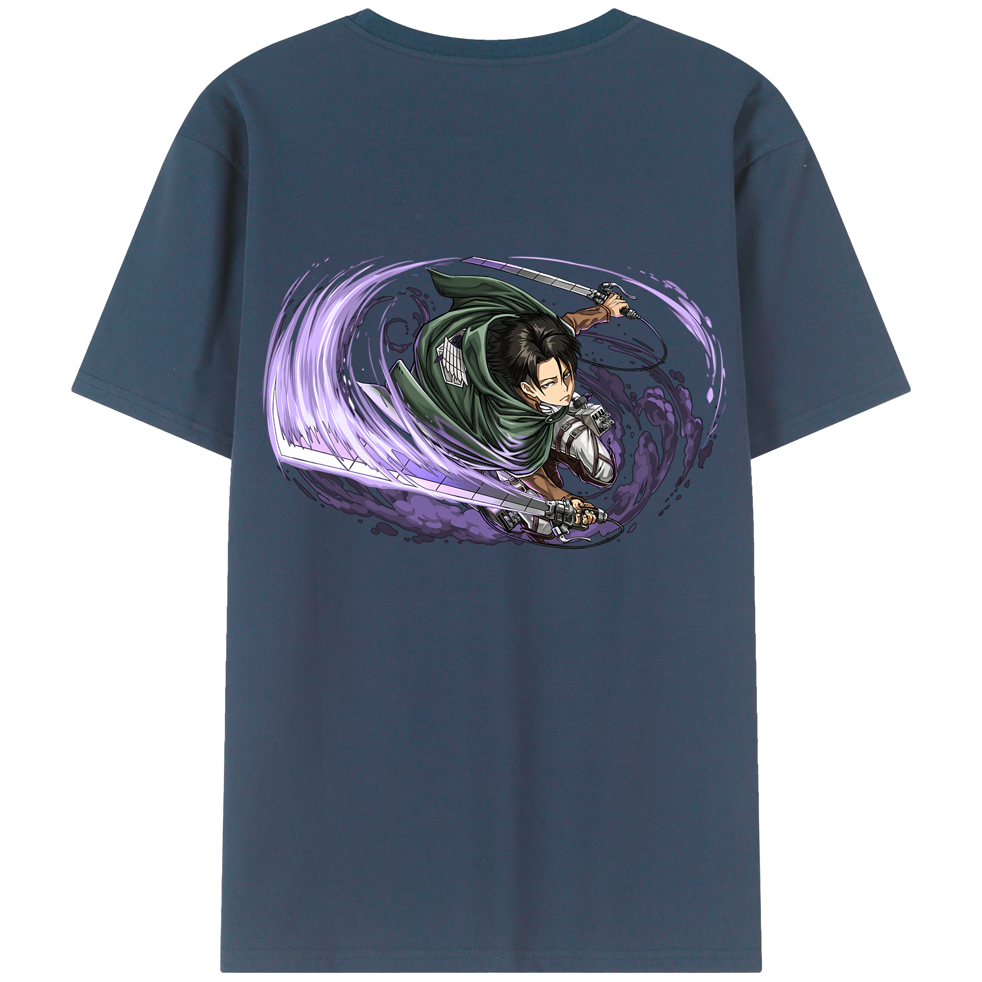（画像用） 進撃の巨人 リヴァイ·アッカーマン Attack on Titan Levi Ackerman レディース半袖Tシャツ(バックプリント)