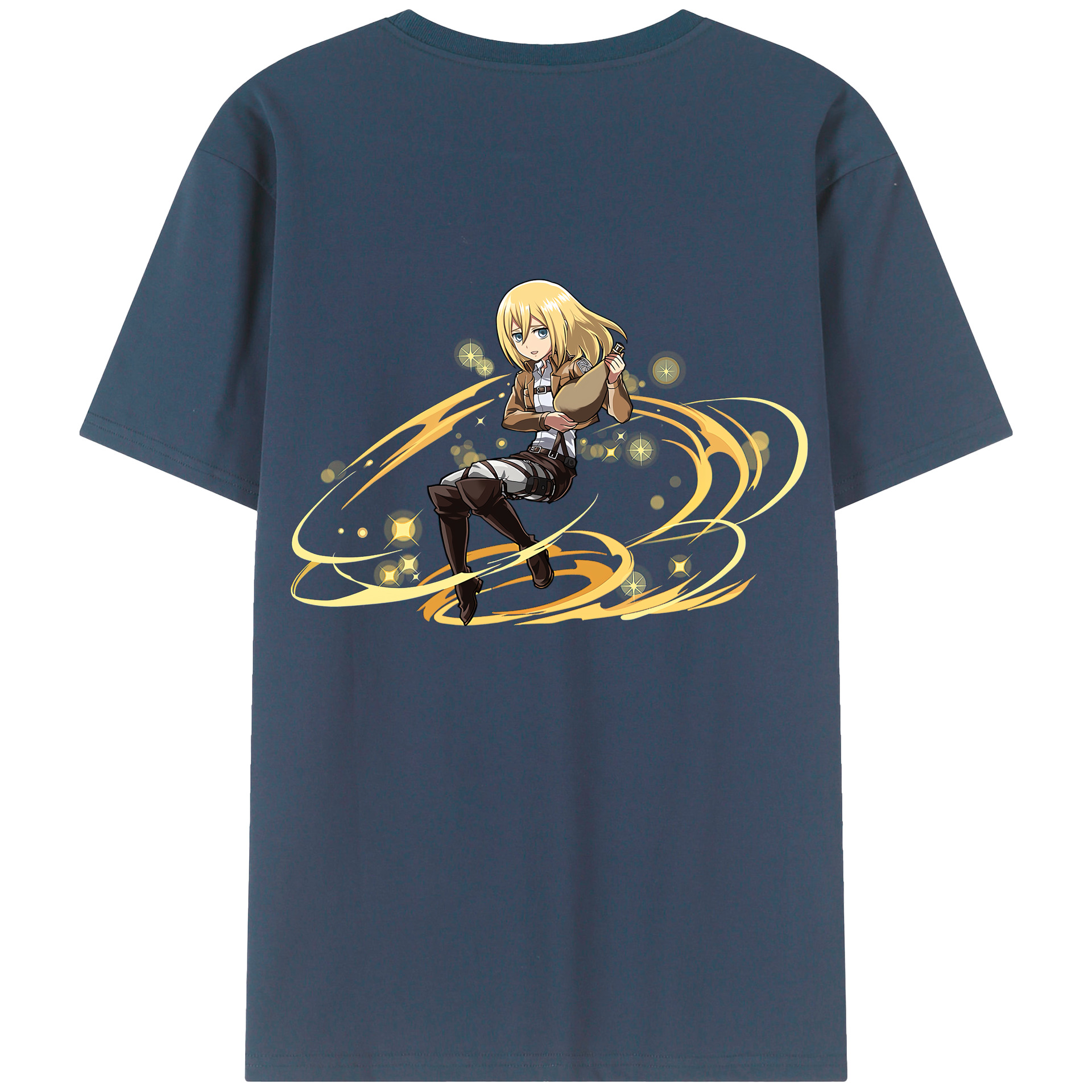 （画像用） 進撃の巨人 クリスタ·レンズ Attack on Titan Christa Lenz レディース半袖Tシャツ(バックプリント)