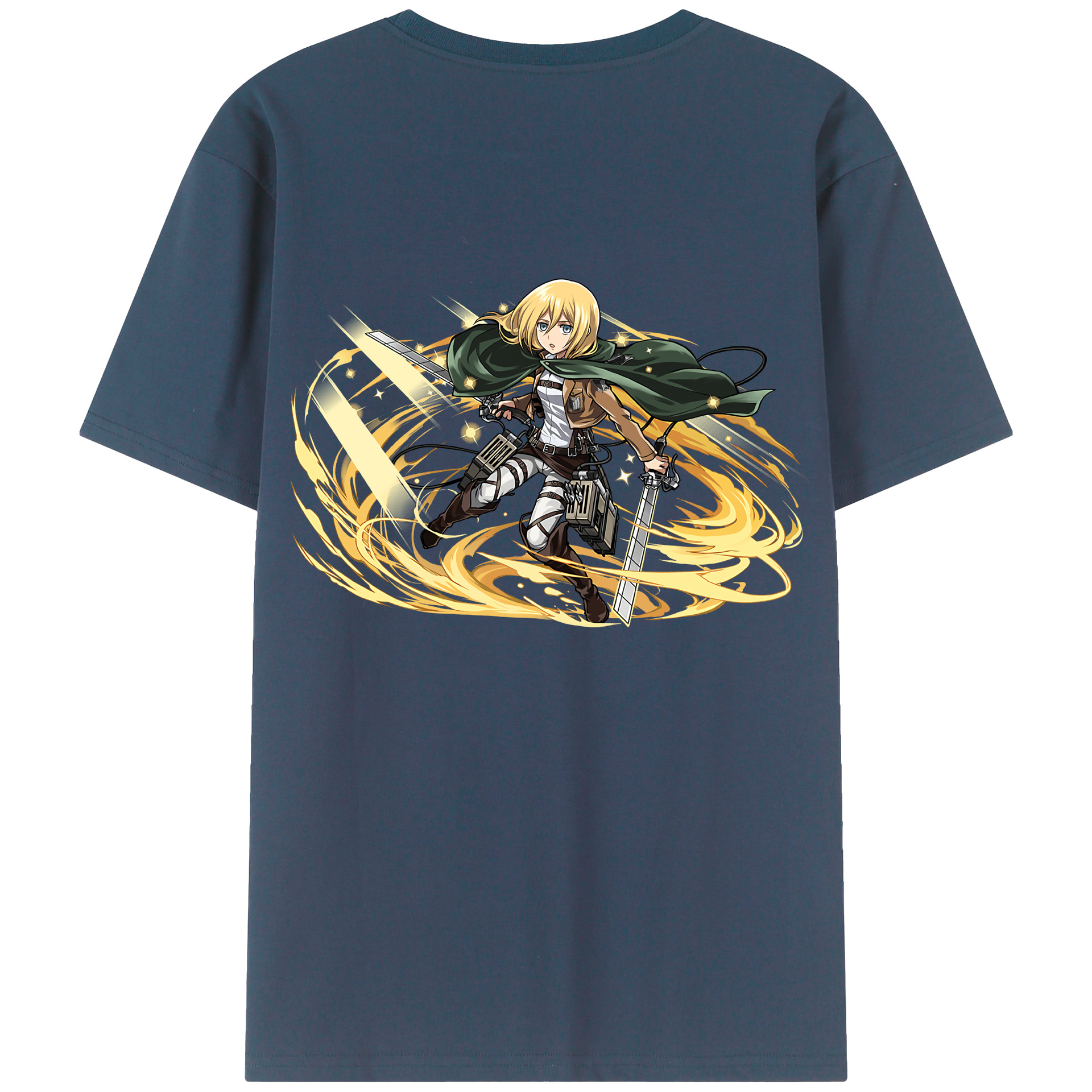 （画像用） 進撃の巨人 クリスタ·レンズ Attack on Titan Christa Lenz レディース半袖Tシャツ(バックプリント)