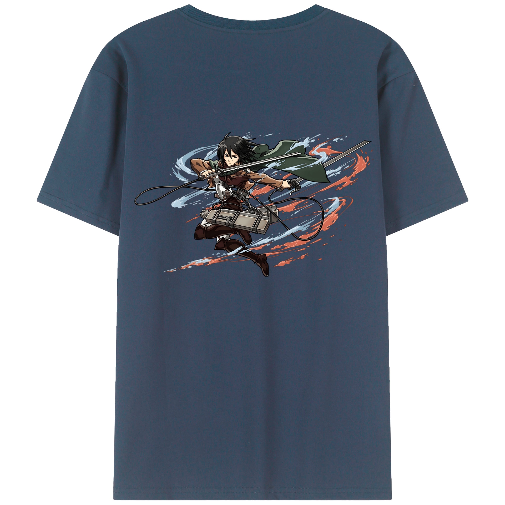 （画像用） 進撃の巨人 ミカサ·アッカーマン Attack on Titan Mikasa Ackerman レディース半袖Tシャツ(バックプリント)