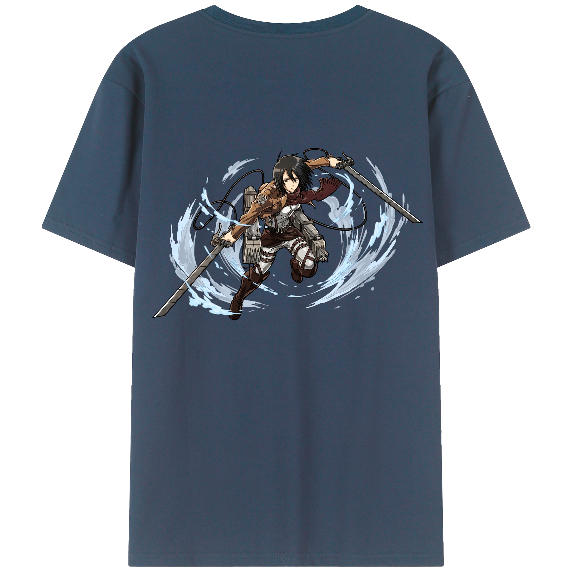 （画像用） 進撃の巨人 ミカサ·アッカーマン Attack on Titan Mikasa Ackerman レディース半袖Tシャツ(バックプリント)
