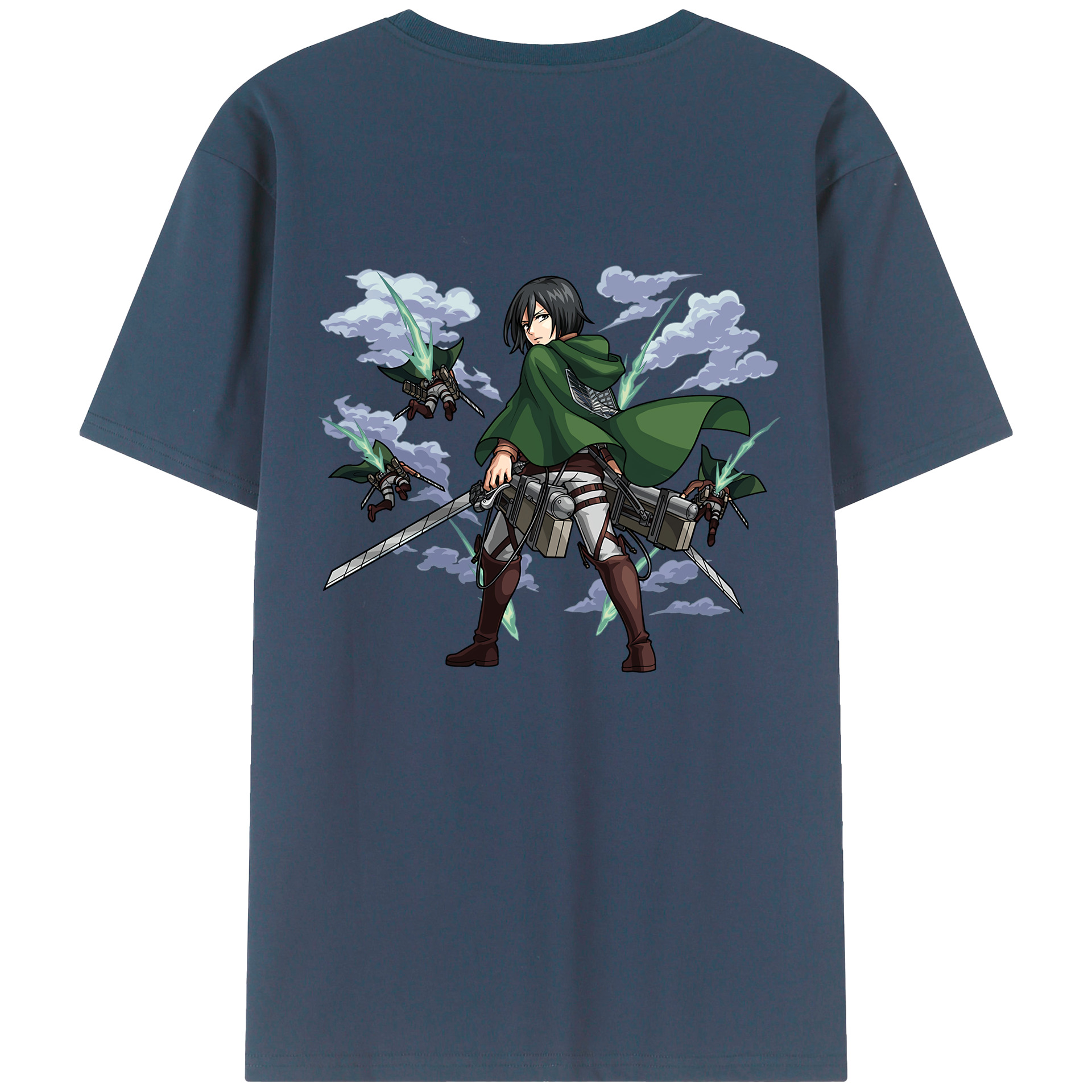（画像用） 進撃の巨人 ミカサ·アッカーマン Attack on Titan Mikasa Ackerman レディース半袖Tシャツ(バックプリント)