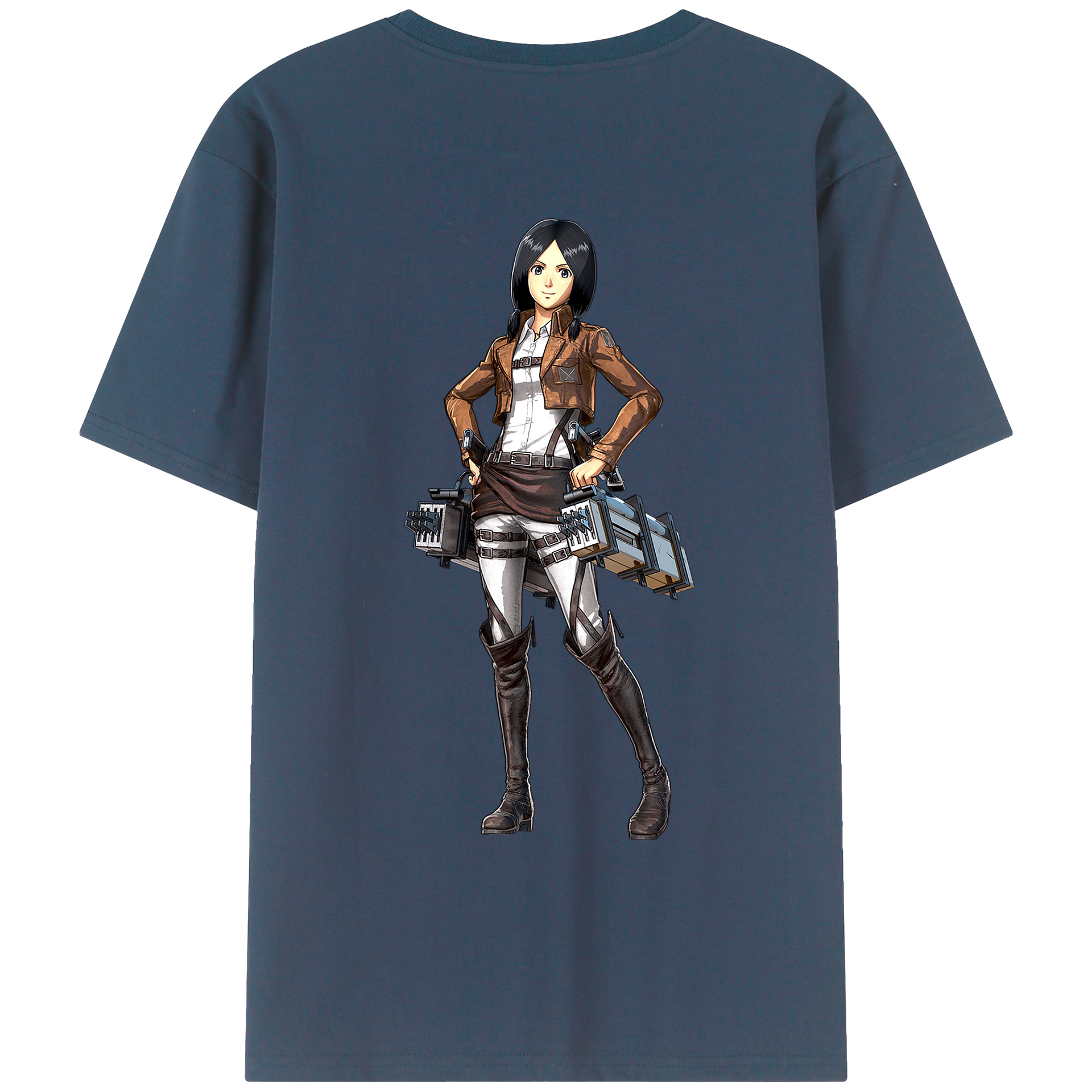（画像用） 進撃の巨人 ミカサ·アッカーマン Attack on Titan Mikasa Ackerman レディース半袖Tシャツ(バックプリント)