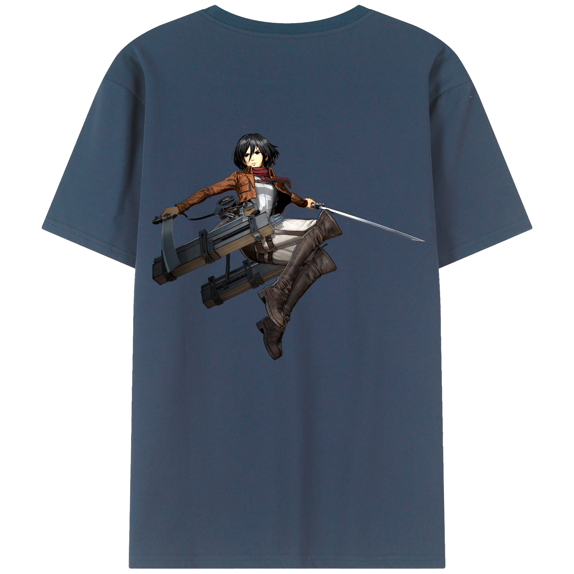 （画像用） 進撃の巨人 ミカサ·アッカーマン Attack on Titan Mikasa Ackerman レディース半袖Tシャツ(バックプリント)