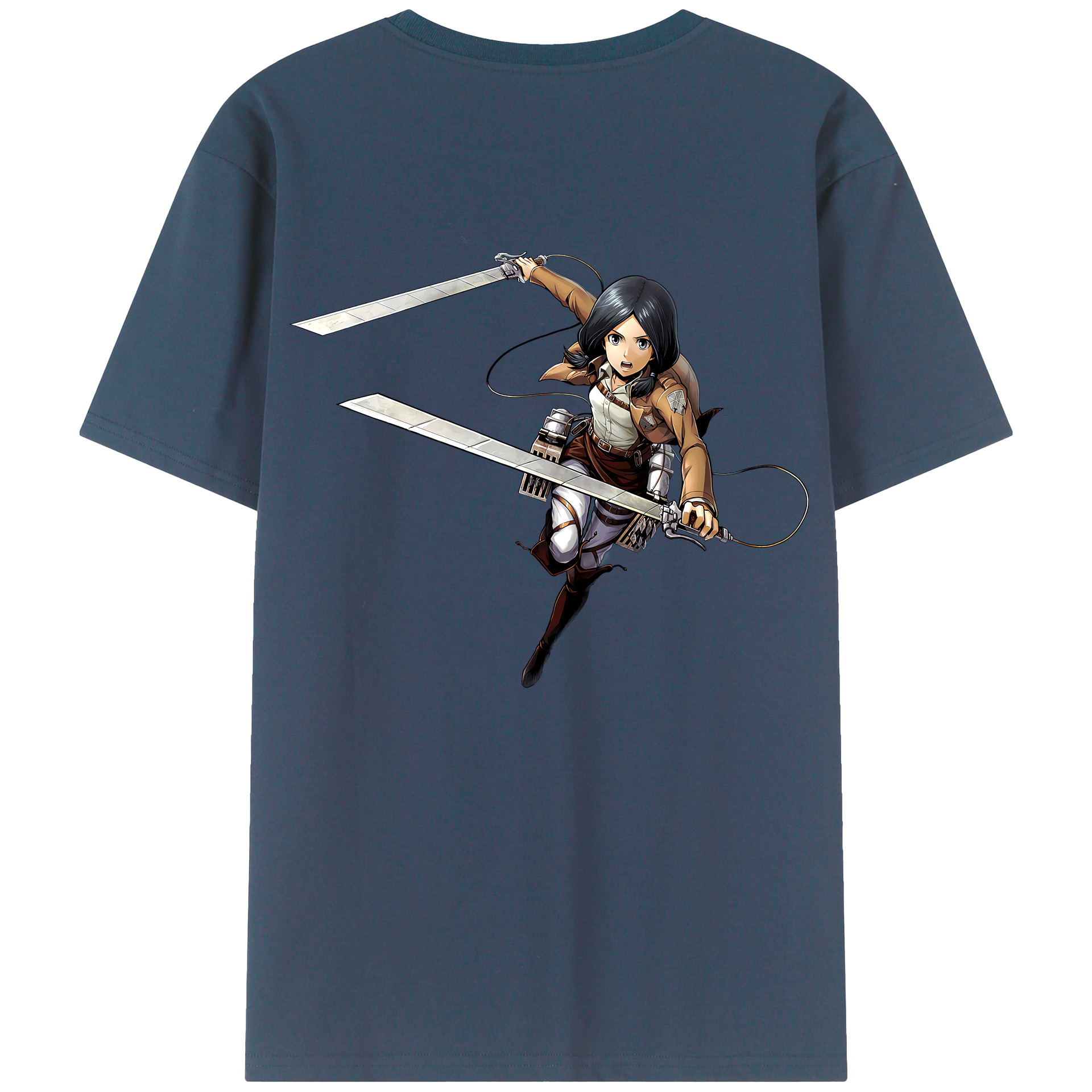 （画像用） 進撃の巨人 ミカサ·アッカーマン Attack on Titan Mikasa Ackerman レディース半袖Tシャツ(バックプリント)