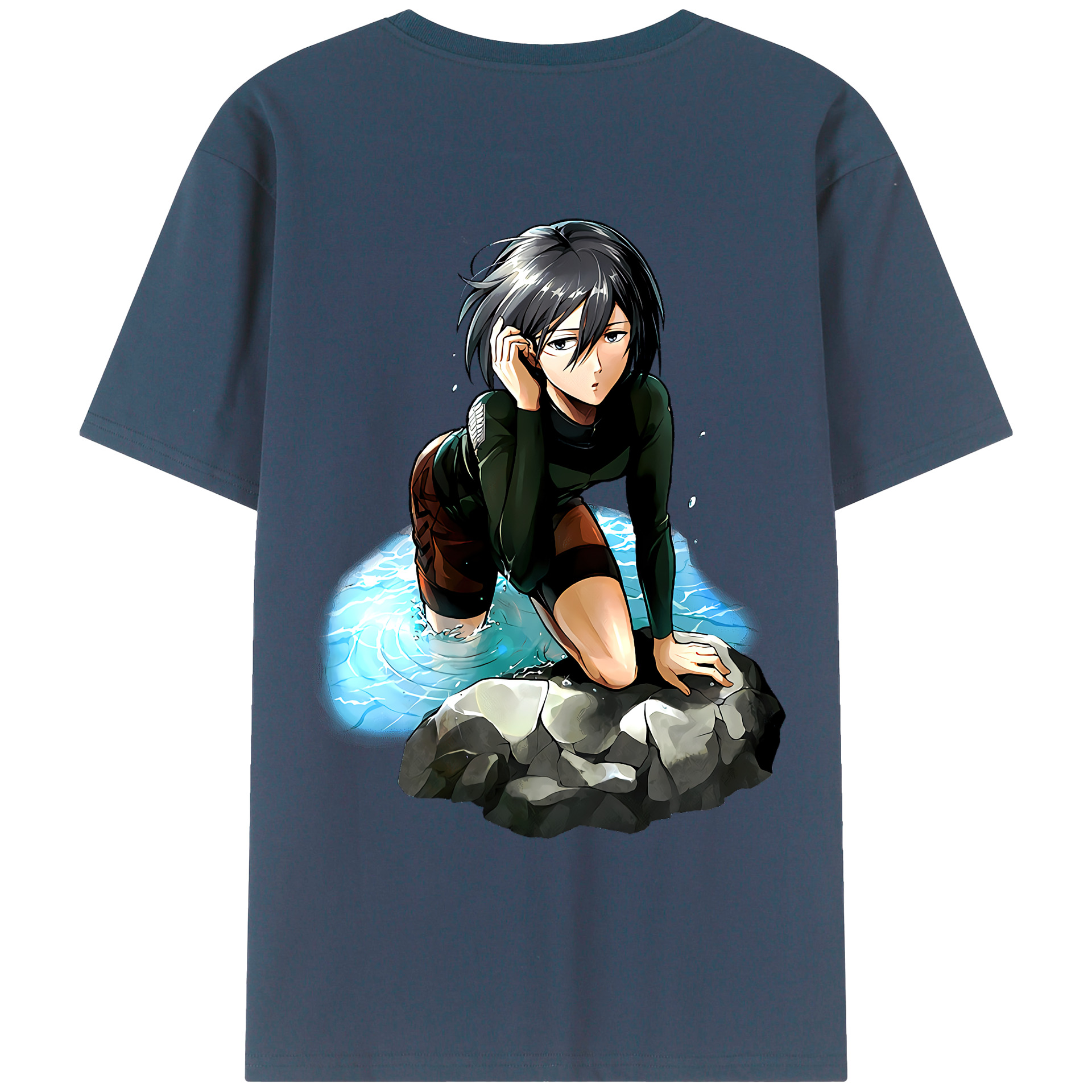 （画像用） 進撃の巨人 ミカサ·アッカーマン Attack on Titan Mikasa Ackerman レディース半袖Tシャツ(バックプリント)