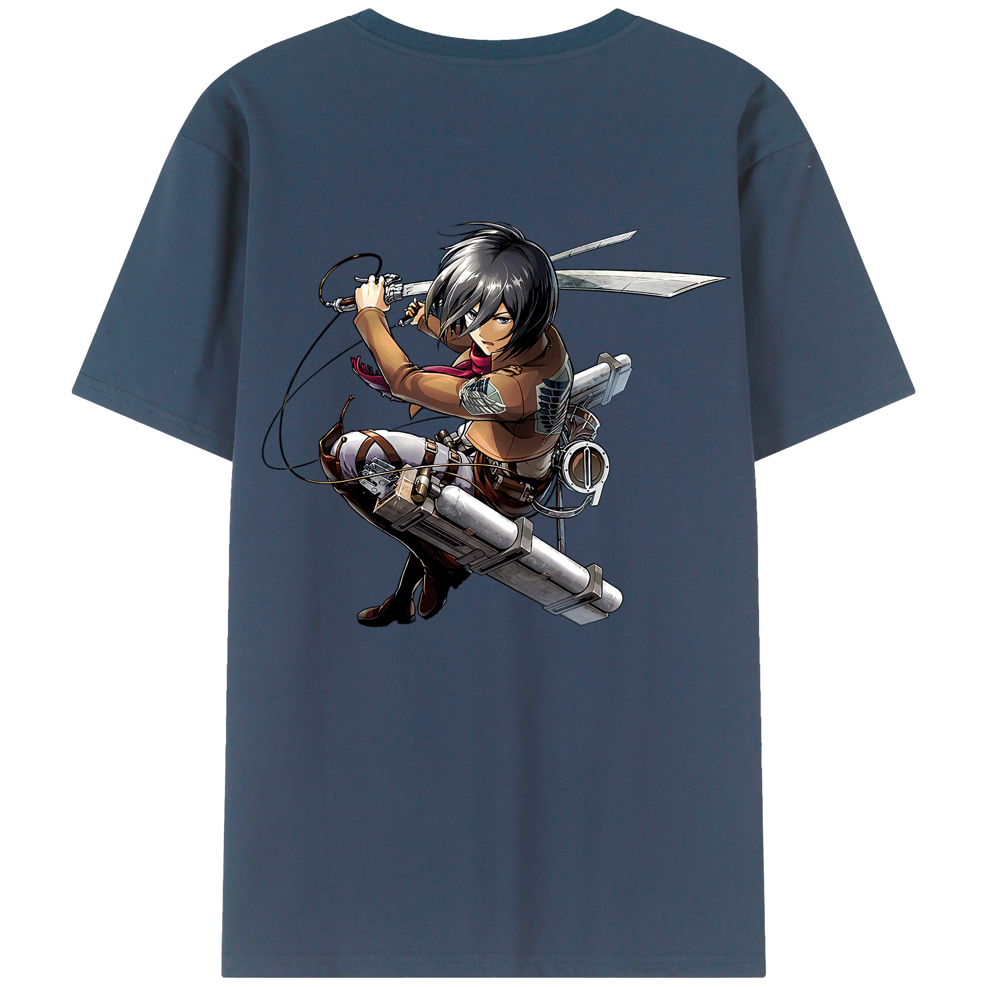 （画像用） 進撃の巨人 ミカサ·アッカーマン Attack on Titan Mikasa Ackerman レディース半袖Tシャツ(バックプリント)