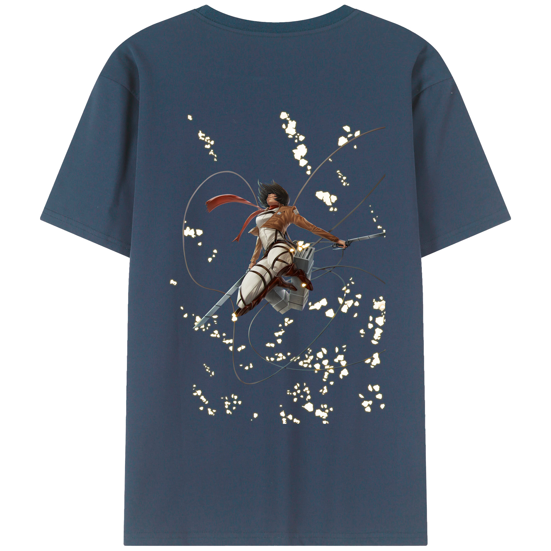 （画像用） 進撃の巨人 ミカサ·アッカーマン Attack on Titan Mikasa Ackerman レディース半袖Tシャツ(バックプリント)