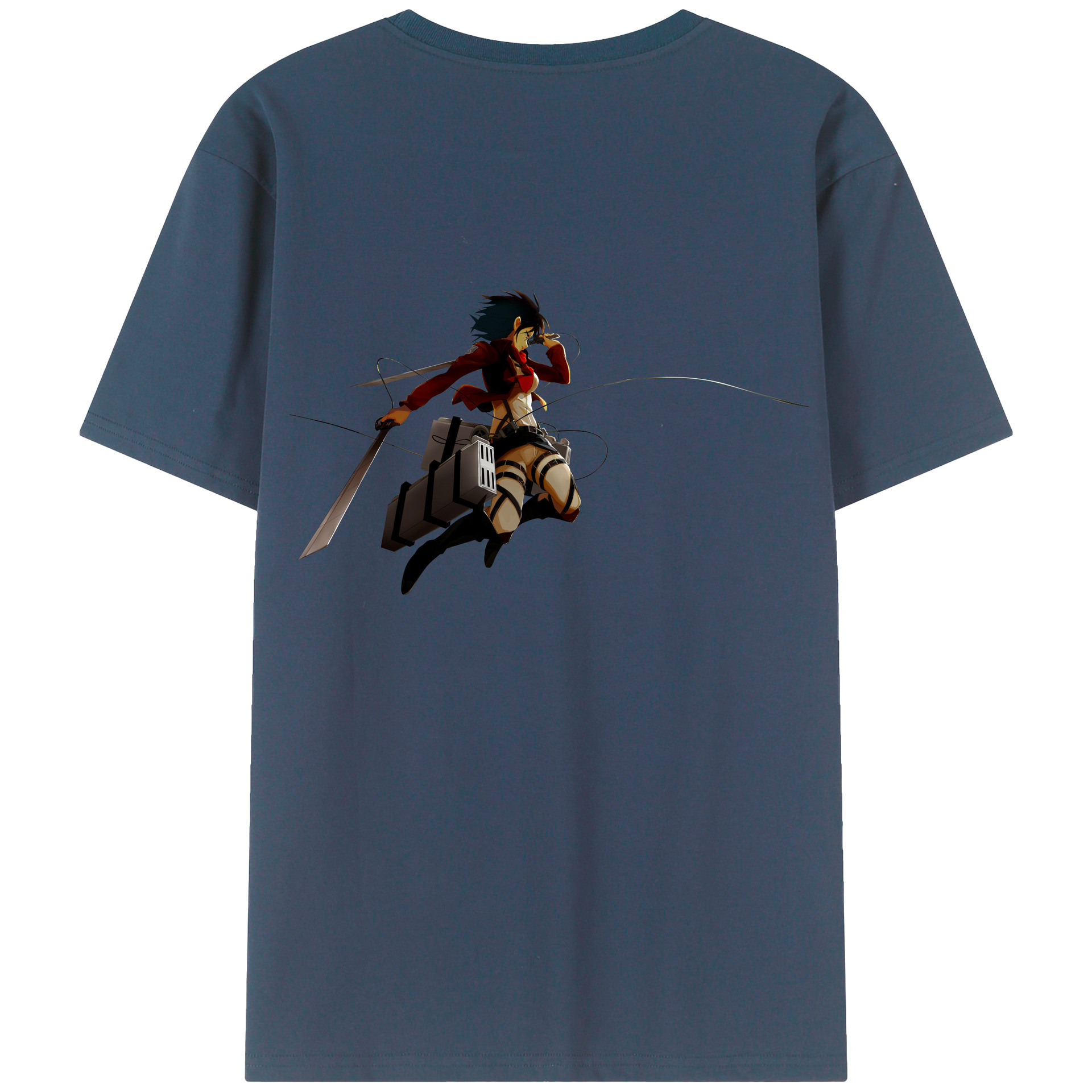 （画像用） 進撃の巨人 ミカサ·アッカーマン Attack on Titan Mikasa Ackerman レディース半袖Tシャツ(バックプリント)