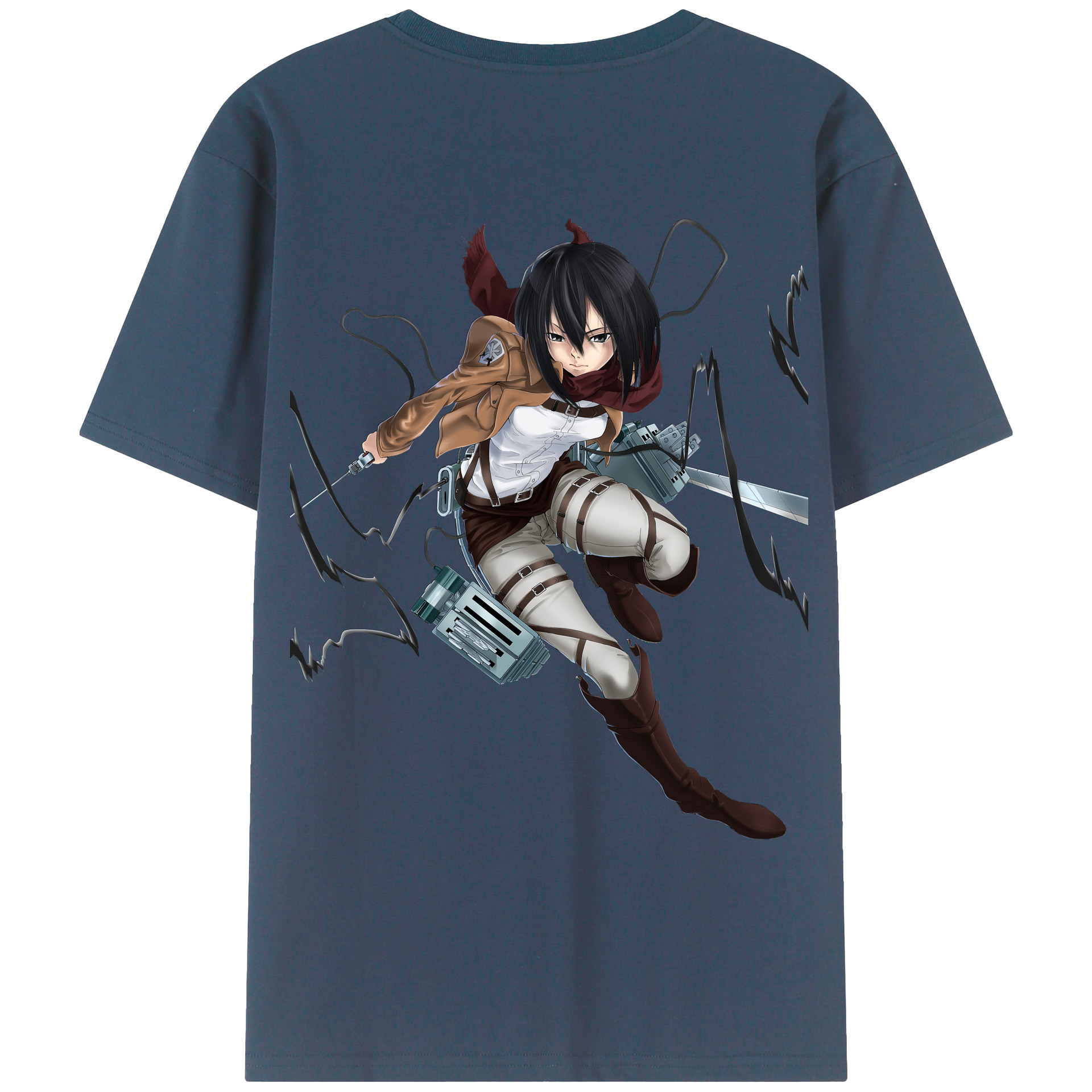 （画像用） 進撃の巨人 ミカサ·アッカーマン Attack on Titan Mikasa Ackerman レディース半袖Tシャツ(バックプリント)