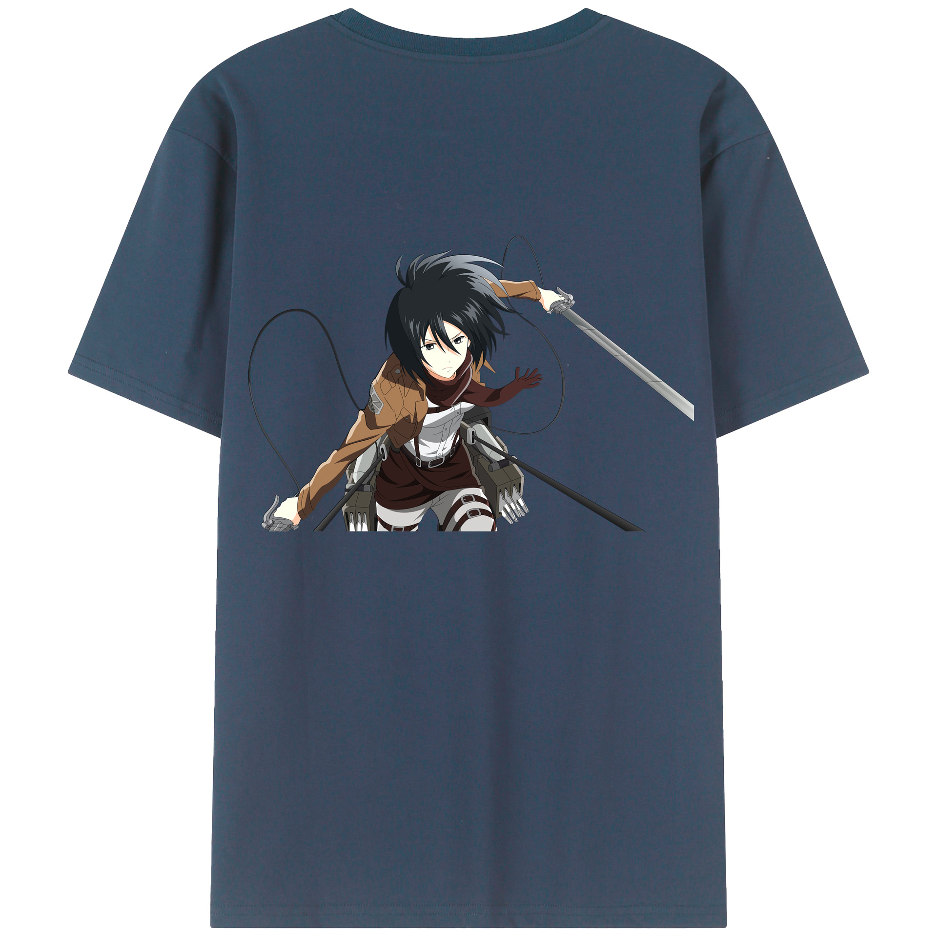 （画像用） 進撃の巨人 ミカサ·アッカーマン Attack on Titan Mikasa Ackerman レディース半袖Tシャツ(バックプリント)