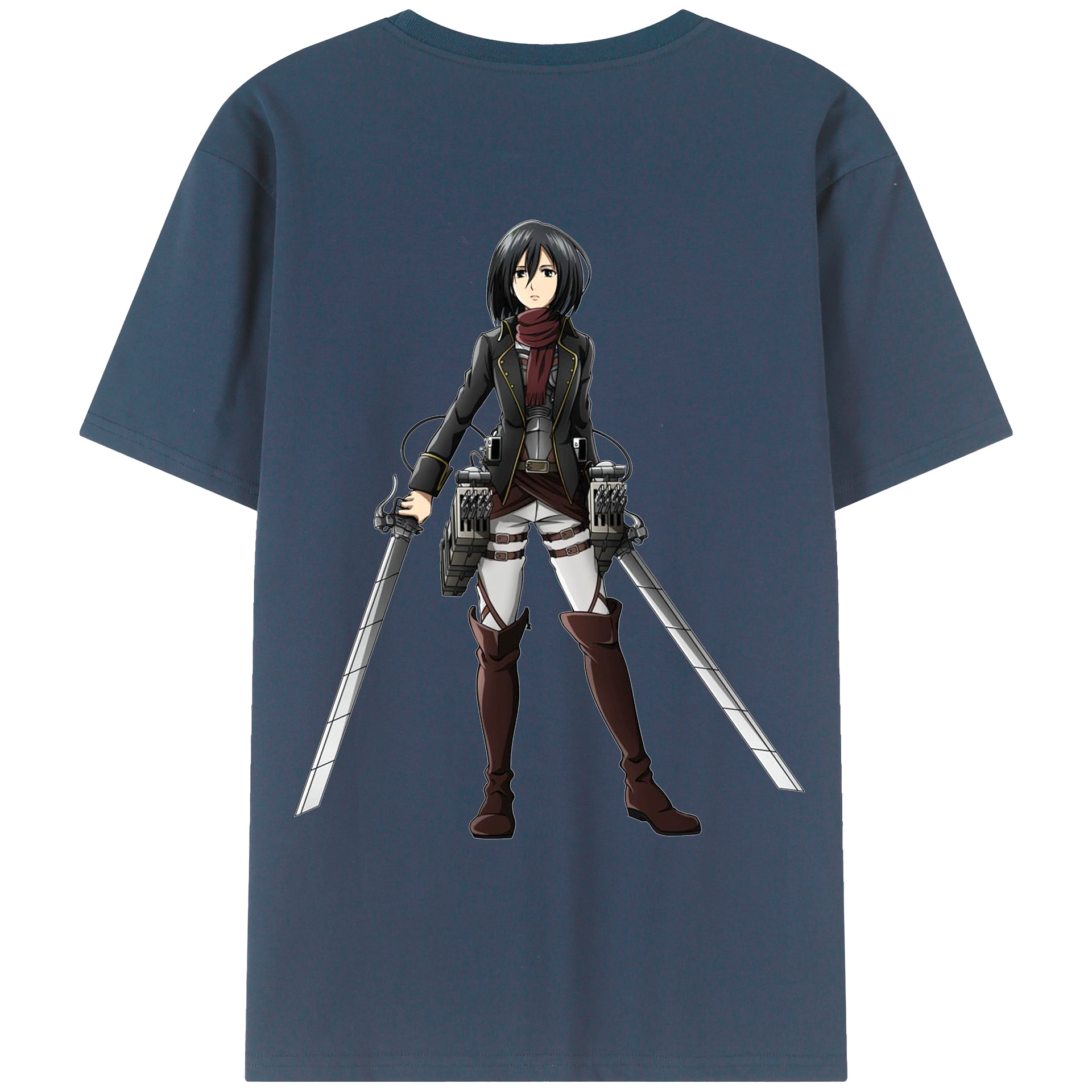 （画像用） 進撃の巨人 ミカサ·アッカーマン Attack on Titan Mikasa Ackerman レディース半袖Tシャツ(バックプリント)