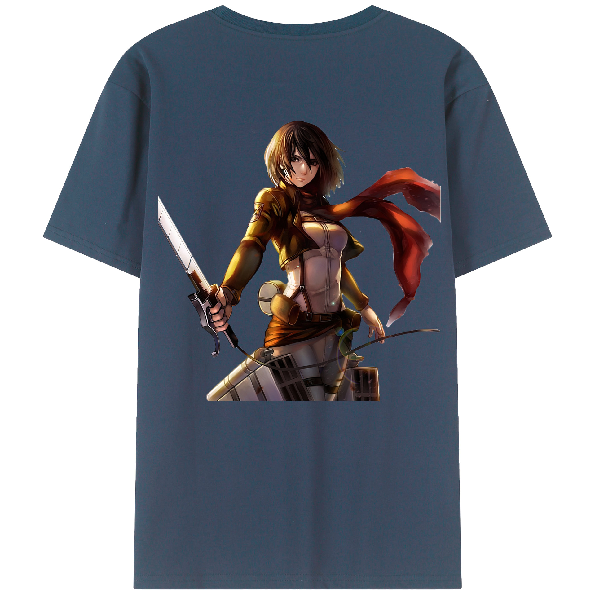 （画像用） 進撃の巨人 ミカサ·アッカーマン Attack on Titan Mikasa Ackerman レディース半袖Tシャツ(バックプリント)