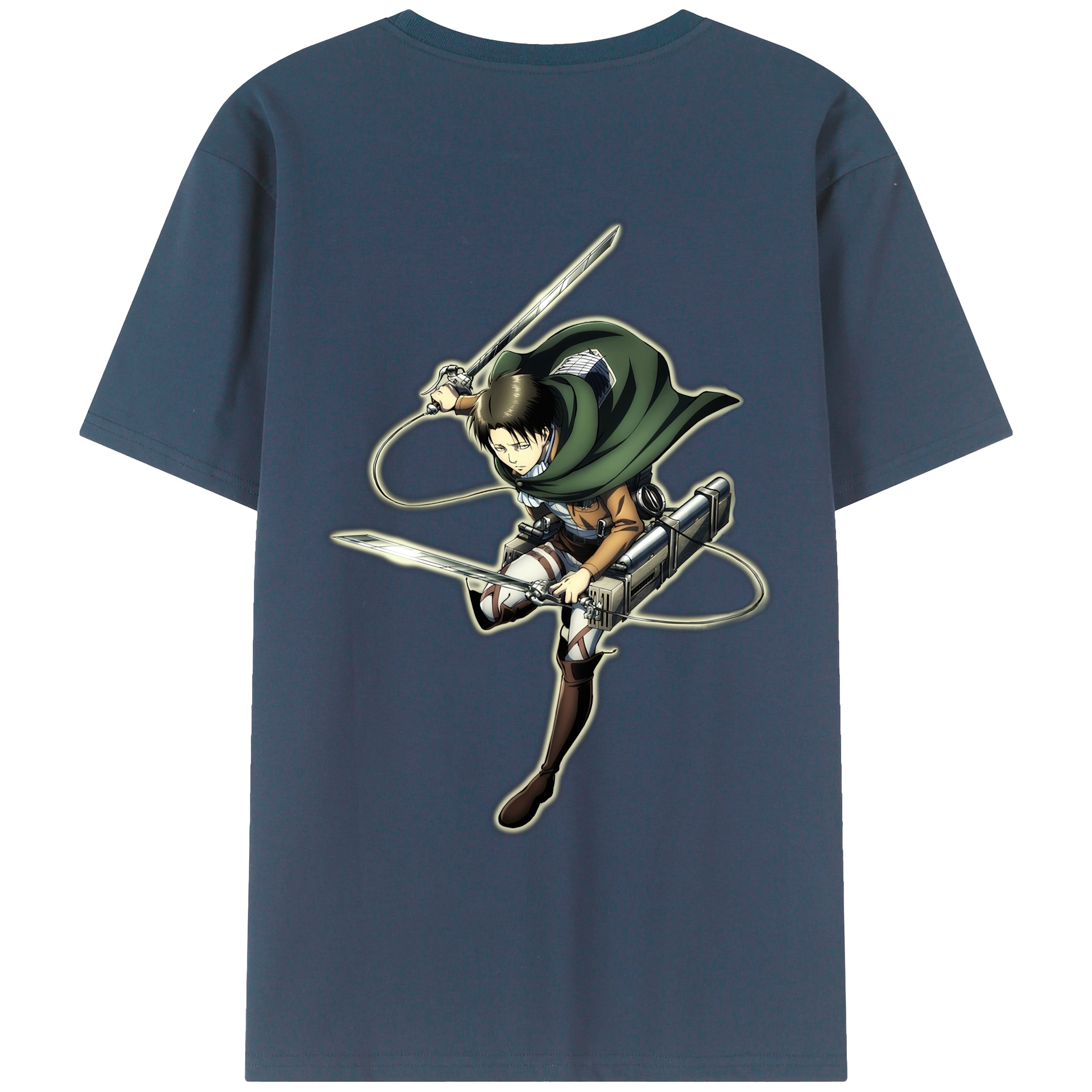 （画像用） 進撃の巨人 リヴァイ·アッカーマン Attack on Titan Levi Ackerman レディース半袖Tシャツ(バックプリント)