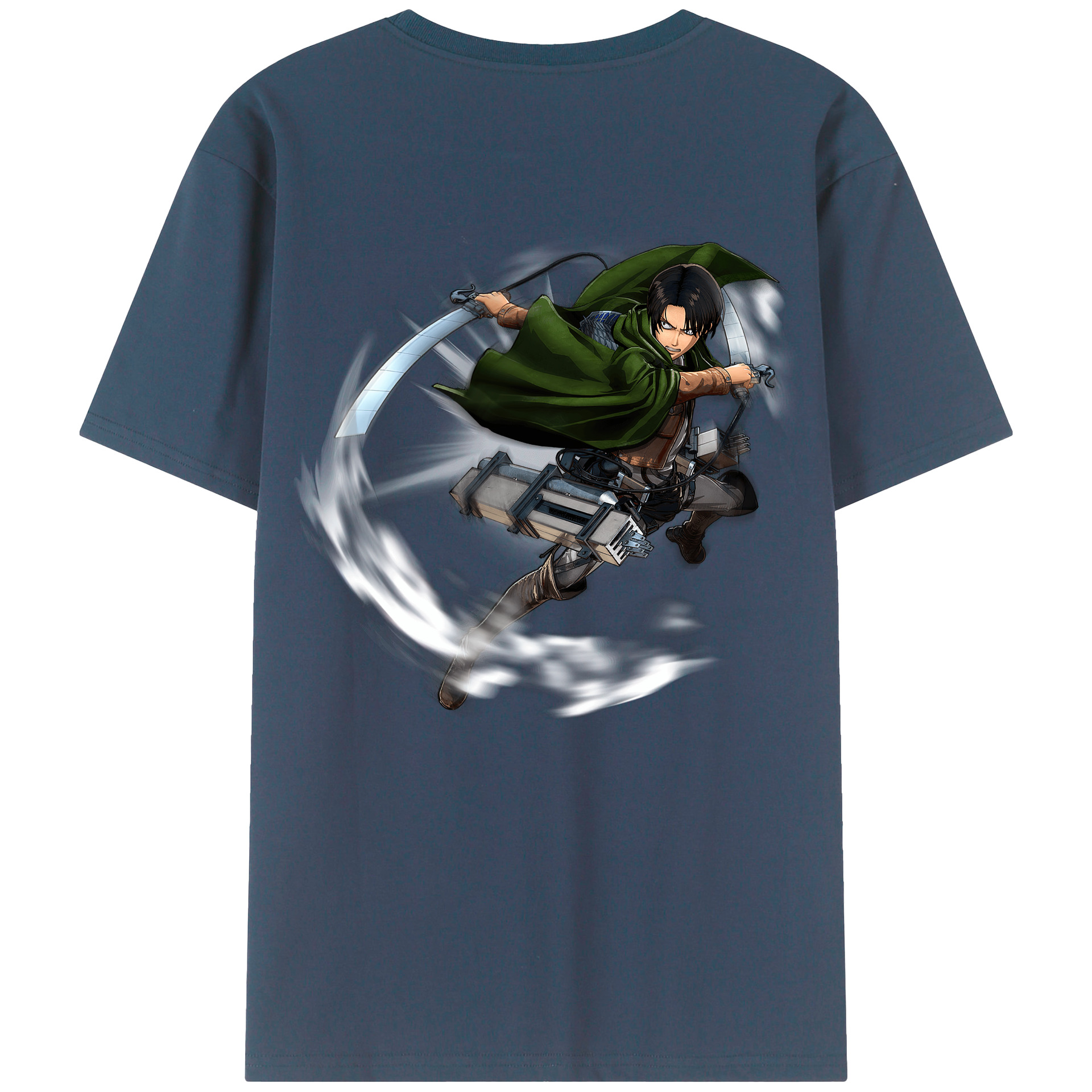 （画像用） 進撃の巨人 リヴァイ·アッカーマン Attack on Titan Levi Ackerman レディース半袖Tシャツ(バックプリント)