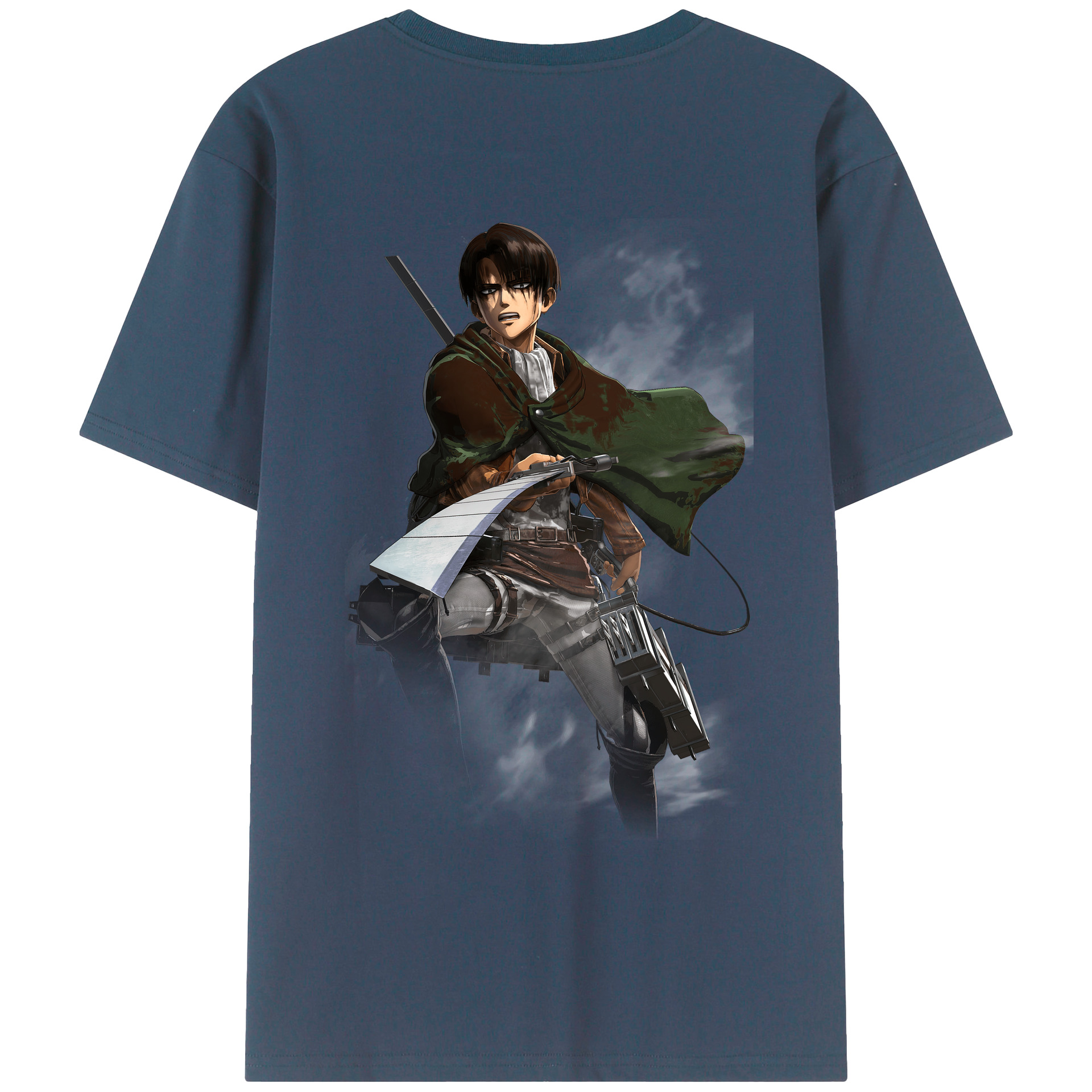 （画像用） 進撃の巨人 リヴァイ·アッカーマン Attack on Titan Levi Ackerman レディース半袖Tシャツ(バックプリント)
