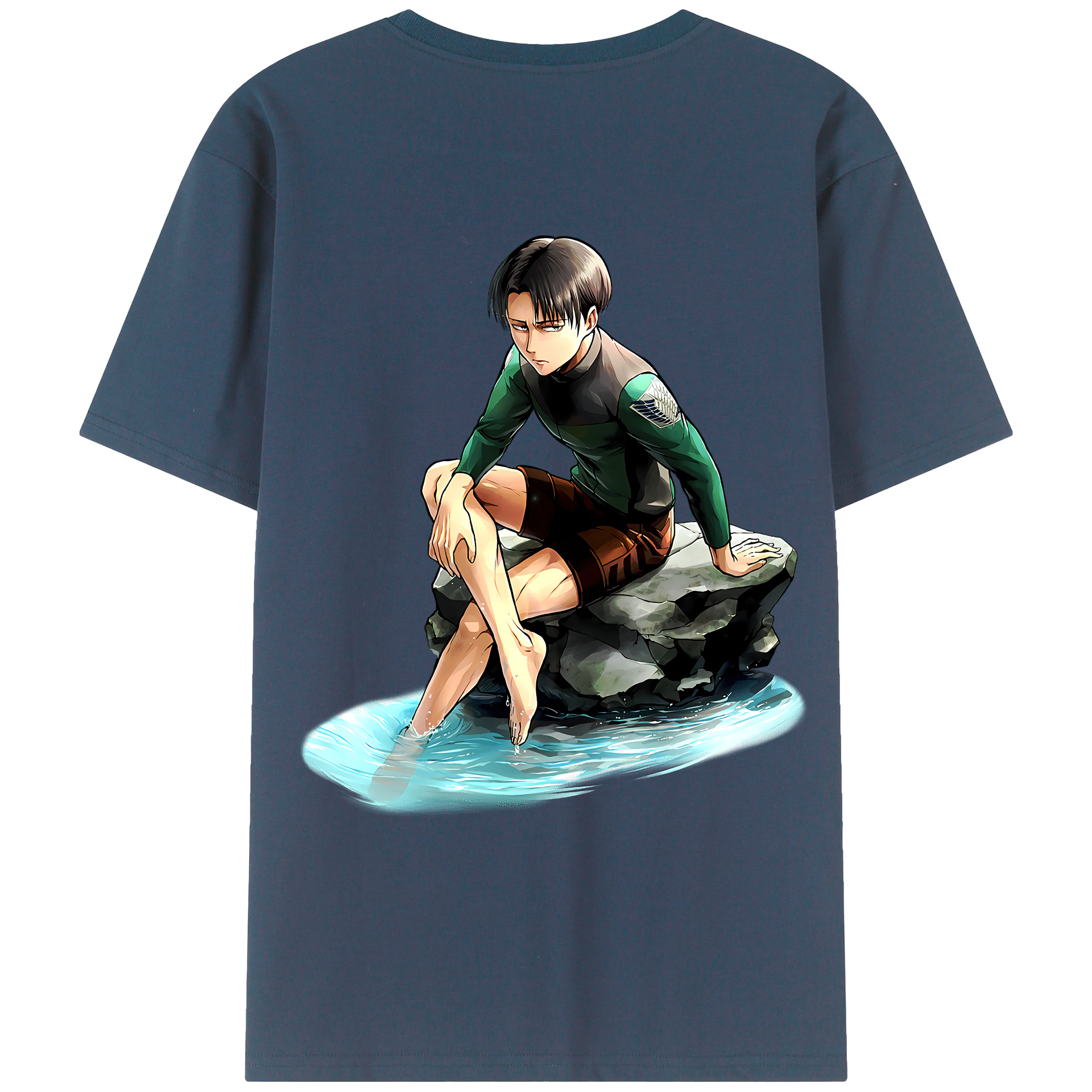 （画像用） 進撃の巨人 リヴァイ·アッカーマン Attack on Titan Levi Ackerman レディース半袖Tシャツ(バックプリント)