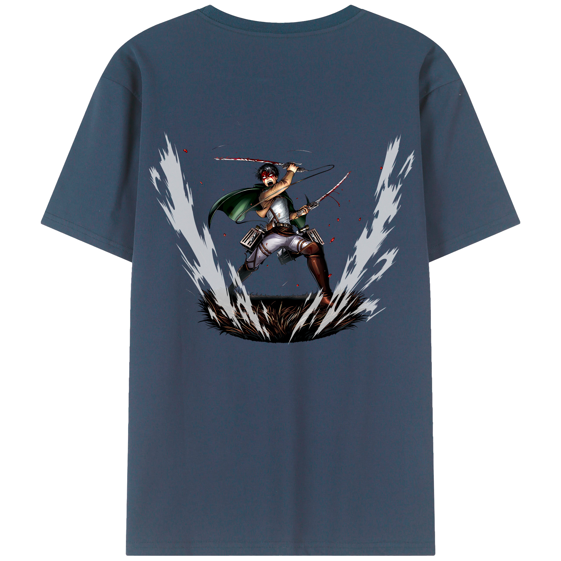 （画像用） 進撃の巨人 リヴァイ·アッカーマン Attack on Titan Levi Ackerman レディース半袖Tシャツ(バックプリント)