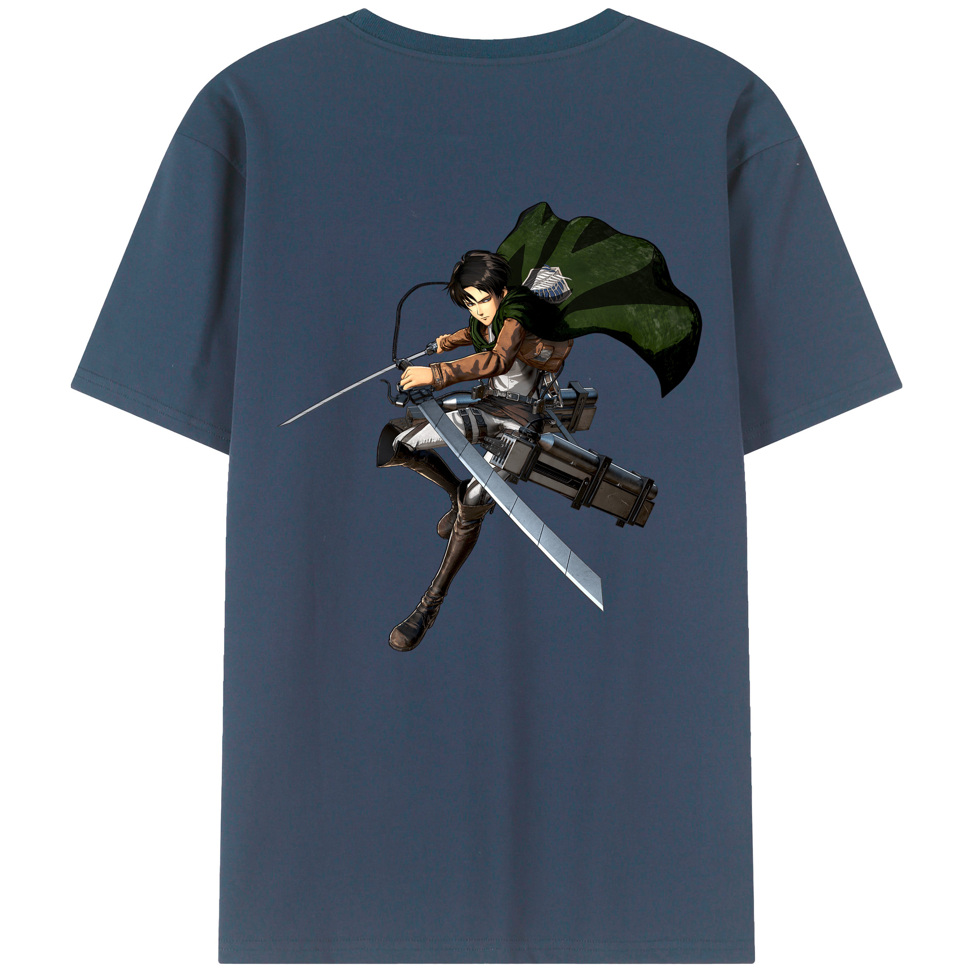 （画像用） 進撃の巨人 リヴァイ·アッカーマン Attack on Titan Levi Ackerman レディース半袖Tシャツ(バックプリント)