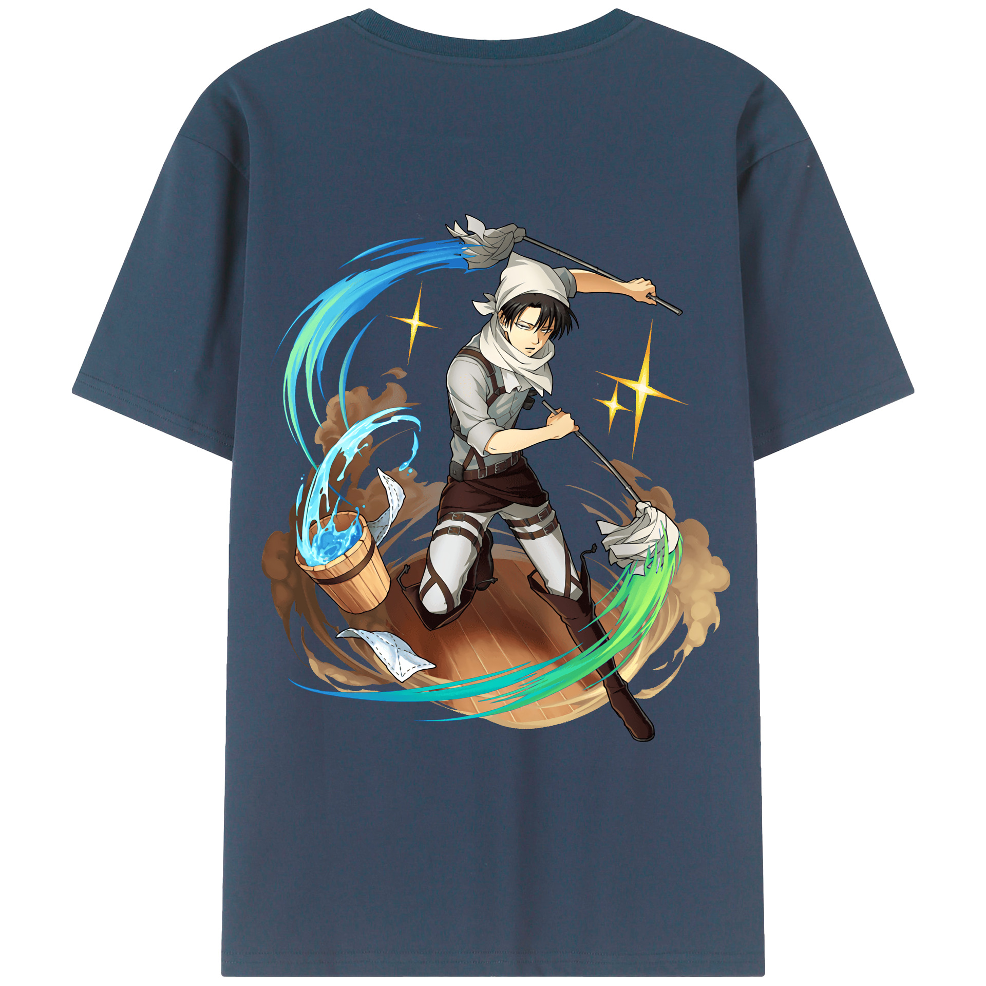 （画像用） 進撃の巨人 リヴァイ·アッカーマン Attack on Titan Levi Ackerman レディース半袖Tシャツ(バックプリント)