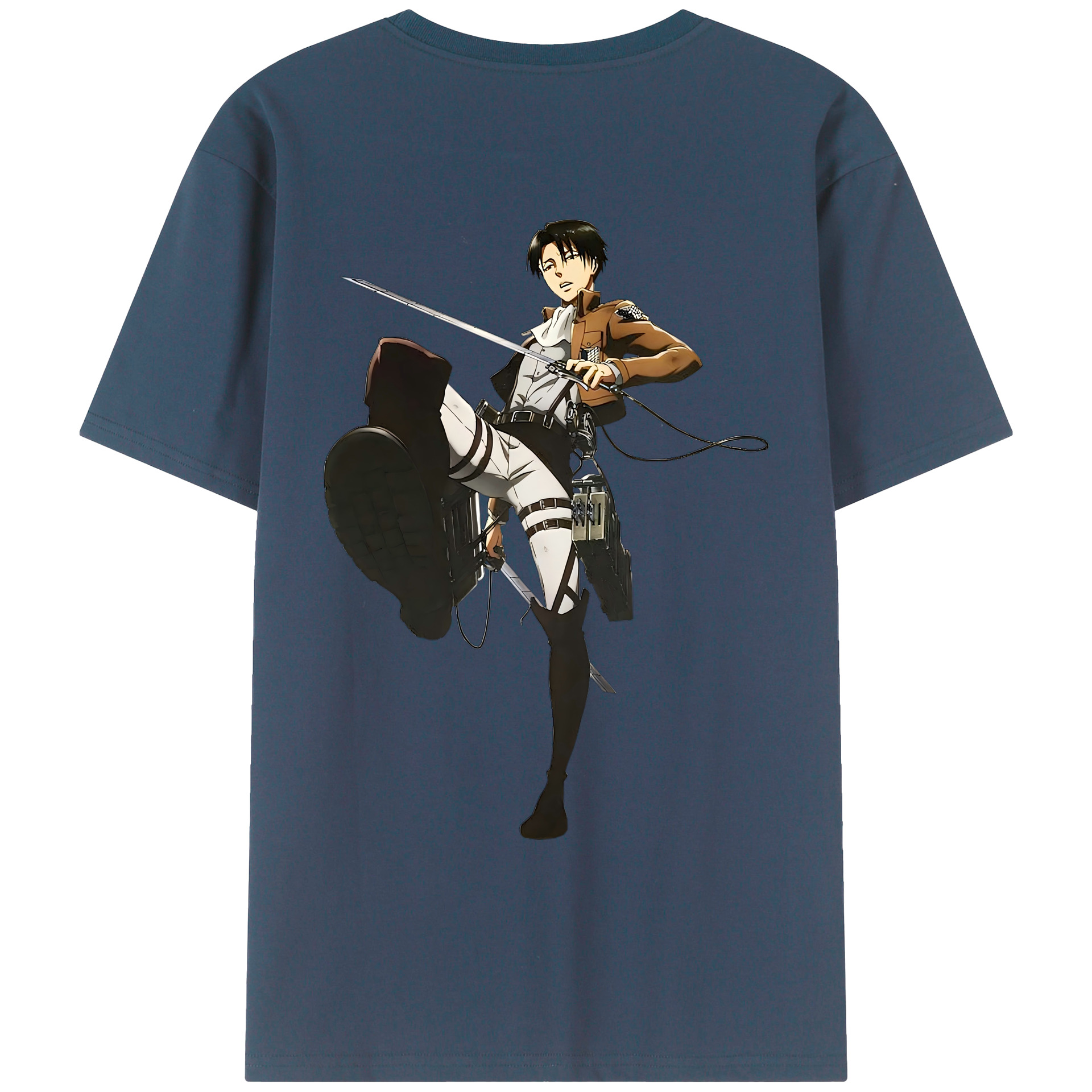 （画像用） 進撃の巨人 リヴァイ·アッカーマン Attack on Titan Levi Ackerman レディース半袖Tシャツ(バックプリント)