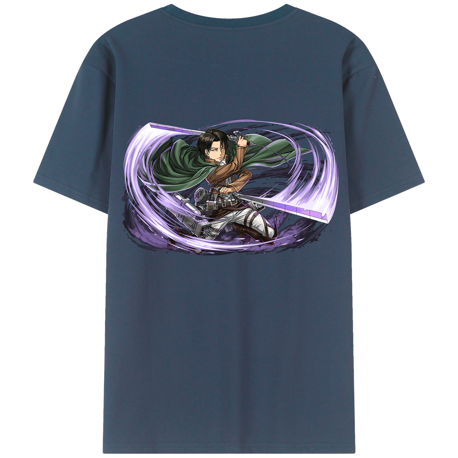 （画像用） 進撃の巨人 リヴァイ·アッカーマン Attack on Titan Levi Ackerman レディース半袖Tシャツ(バックプリント)