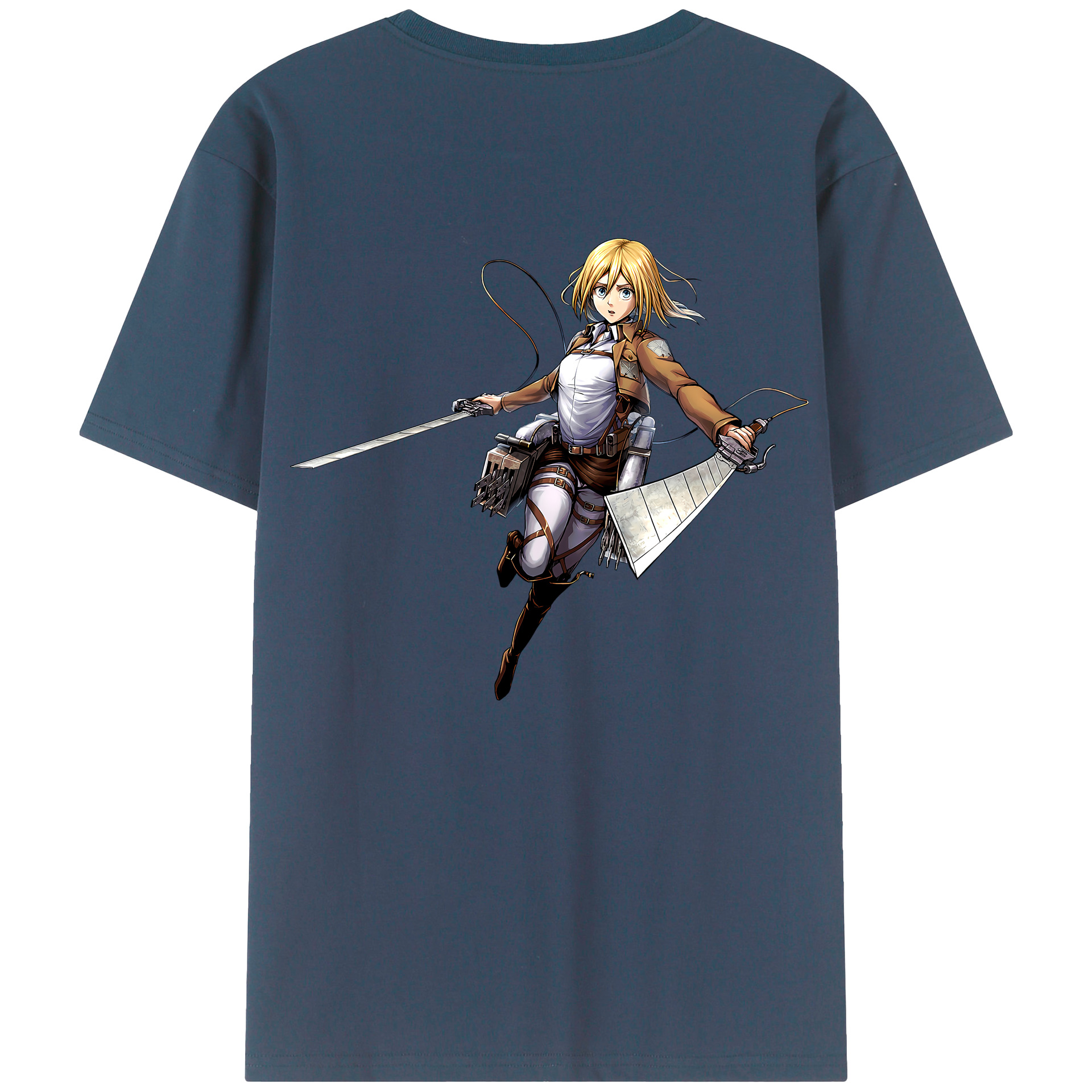 （画像用） 進撃の巨人 クリスタ·レンズ Attack on Titan Christa Lenz レディース半袖Tシャツ(バックプリント)