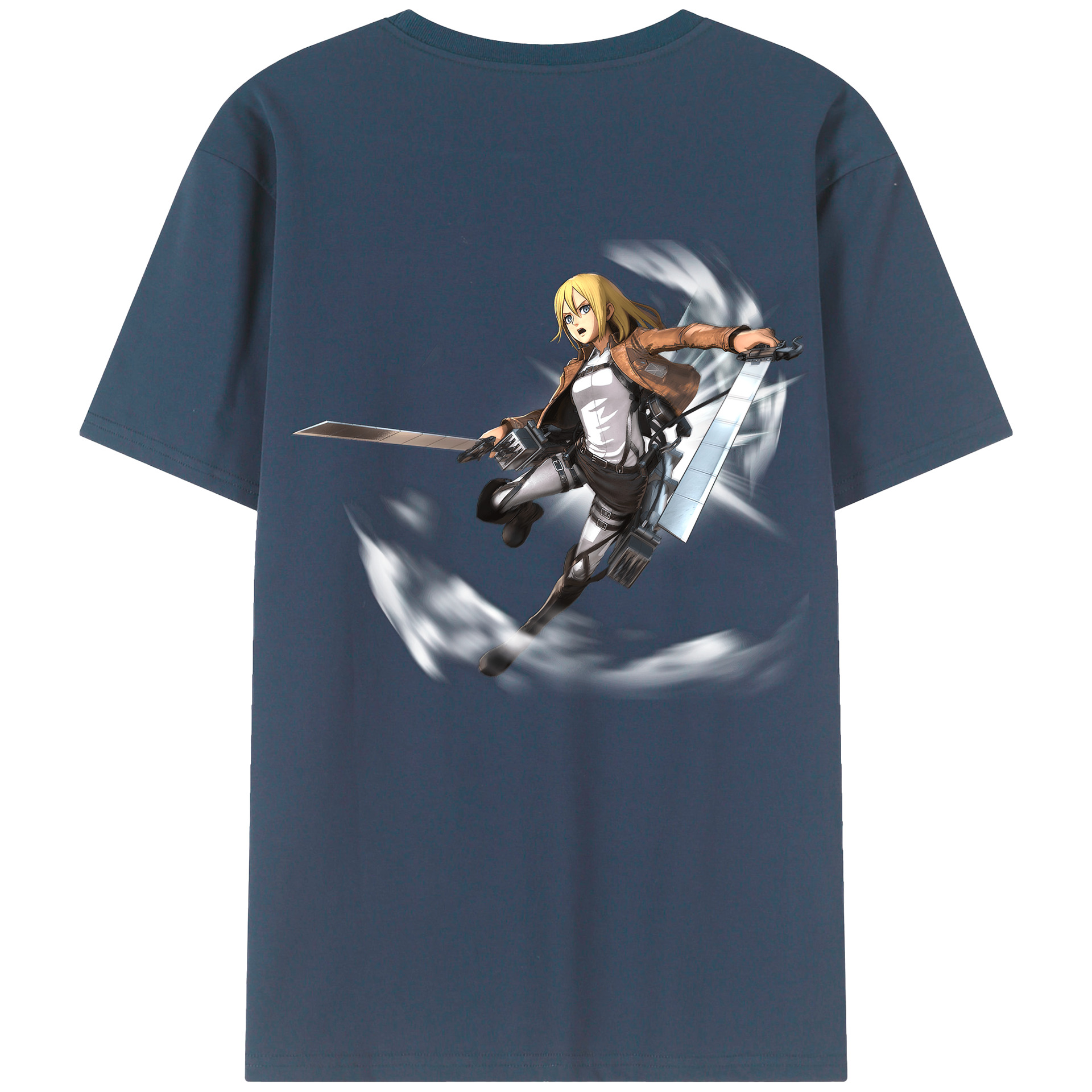 （画像用） 進撃の巨人 クリスタ·レンズ Attack on Titan Christa Lenz レディース半袖Tシャツ(バックプリント)