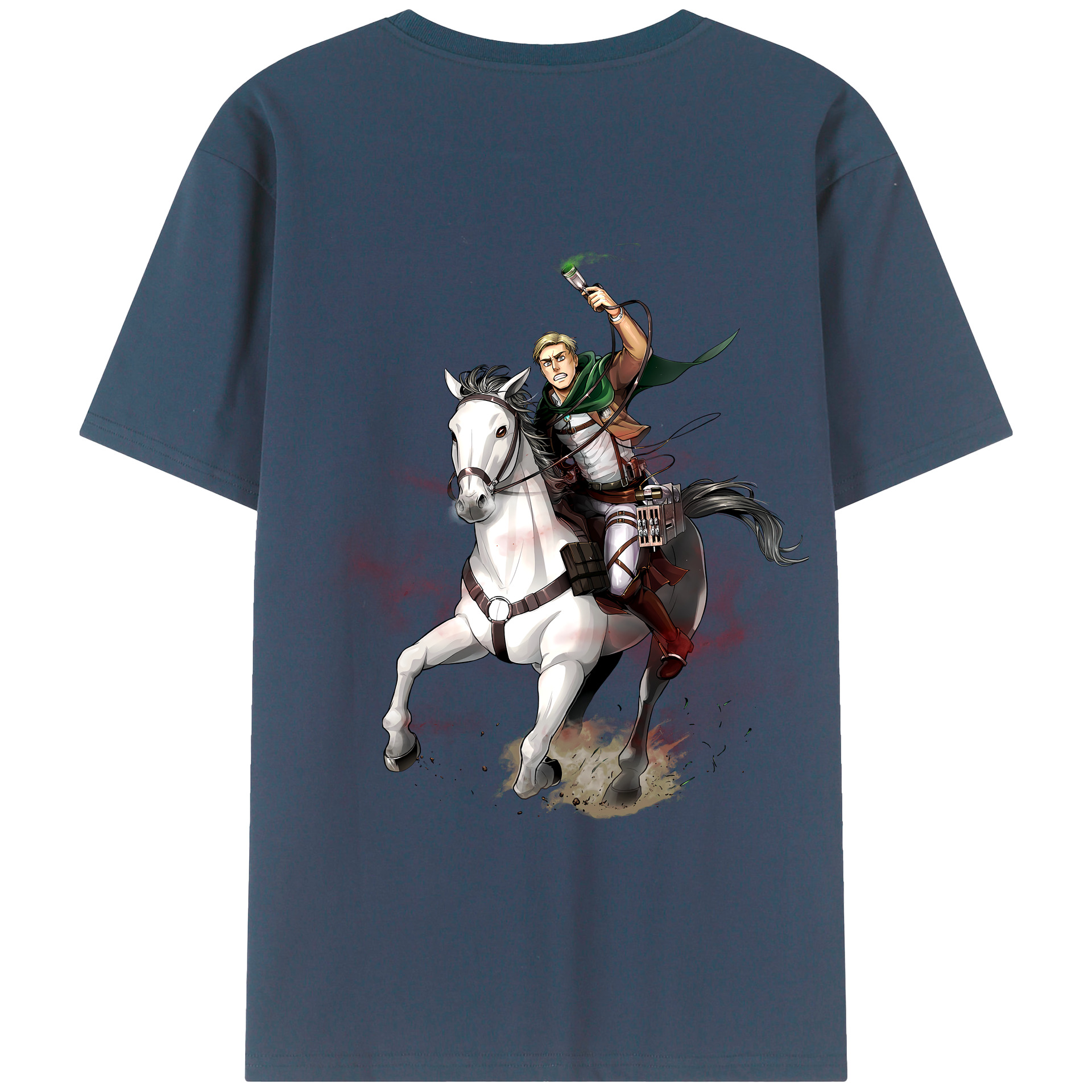 （画像用） 進撃の巨人 エルヴィン・スミス Attack on Titan Erwin Smith レディース半袖Tシャツ(バックプリント)