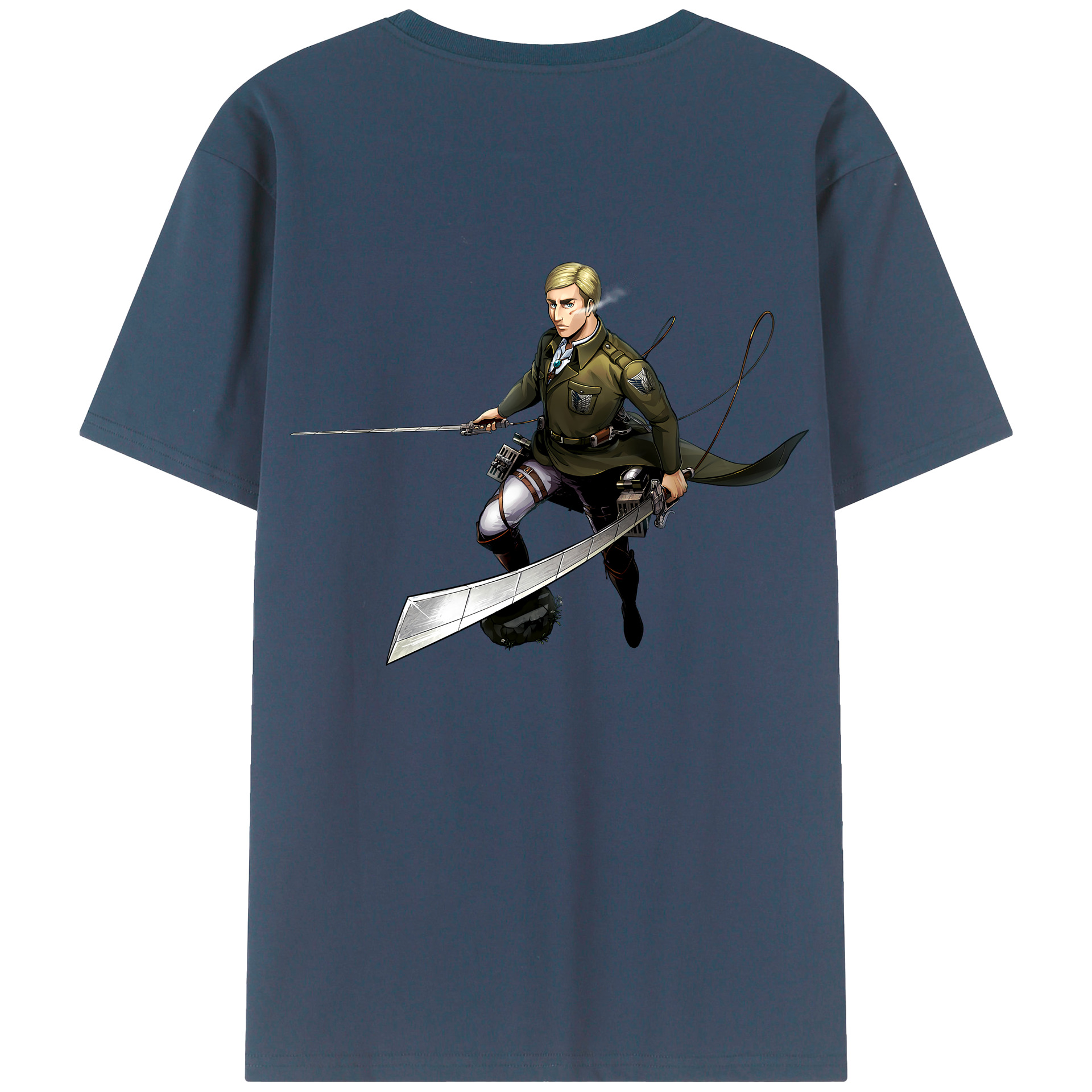 （画像用） 進撃の巨人 エルヴィン・スミス Attack on Titan Erwin Smith レディース半袖Tシャツ(バックプリント)