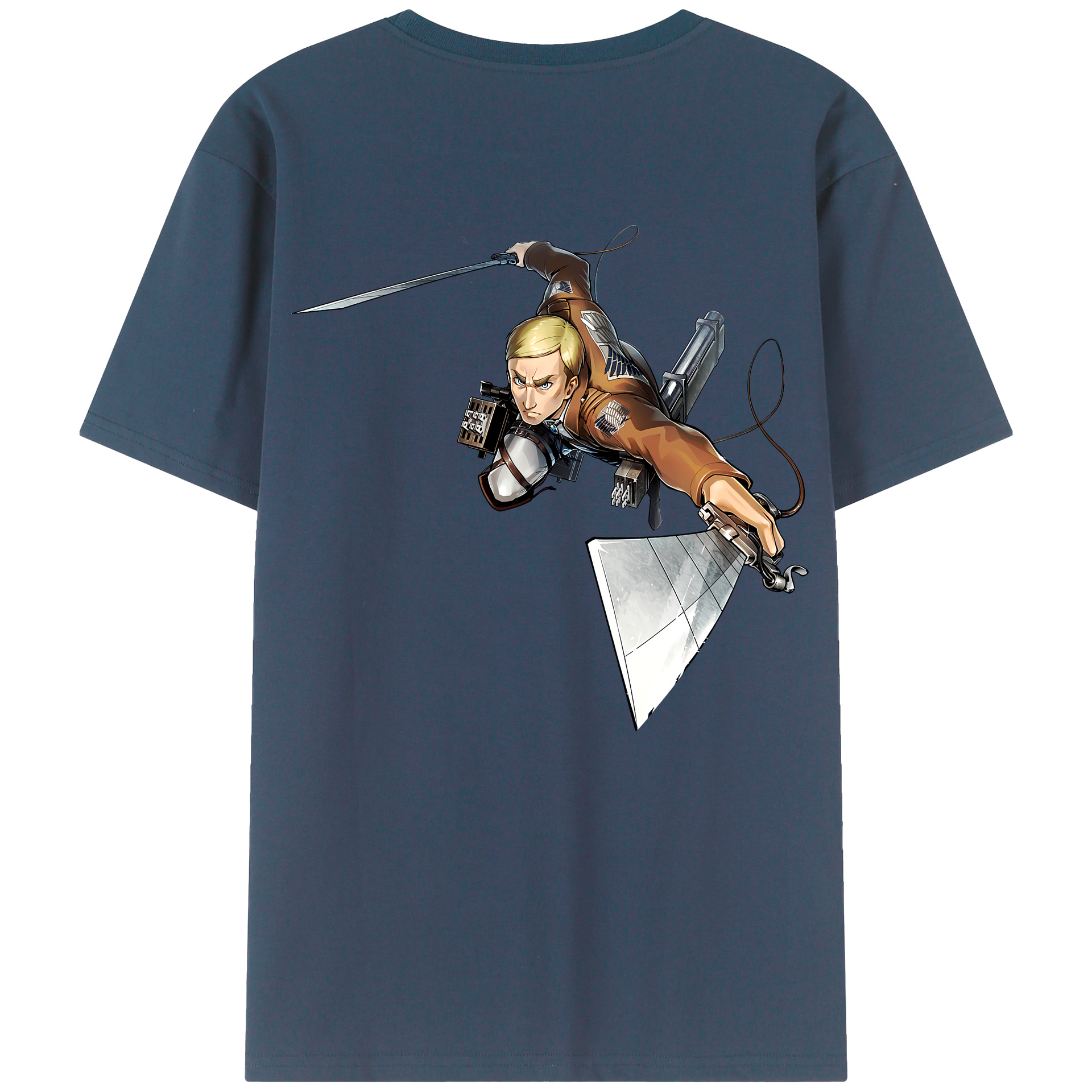 （画像用） 進撃の巨人 エルヴィン・スミス Attack on Titan Erwin Smith レディース半袖Tシャツ(バックプリント)