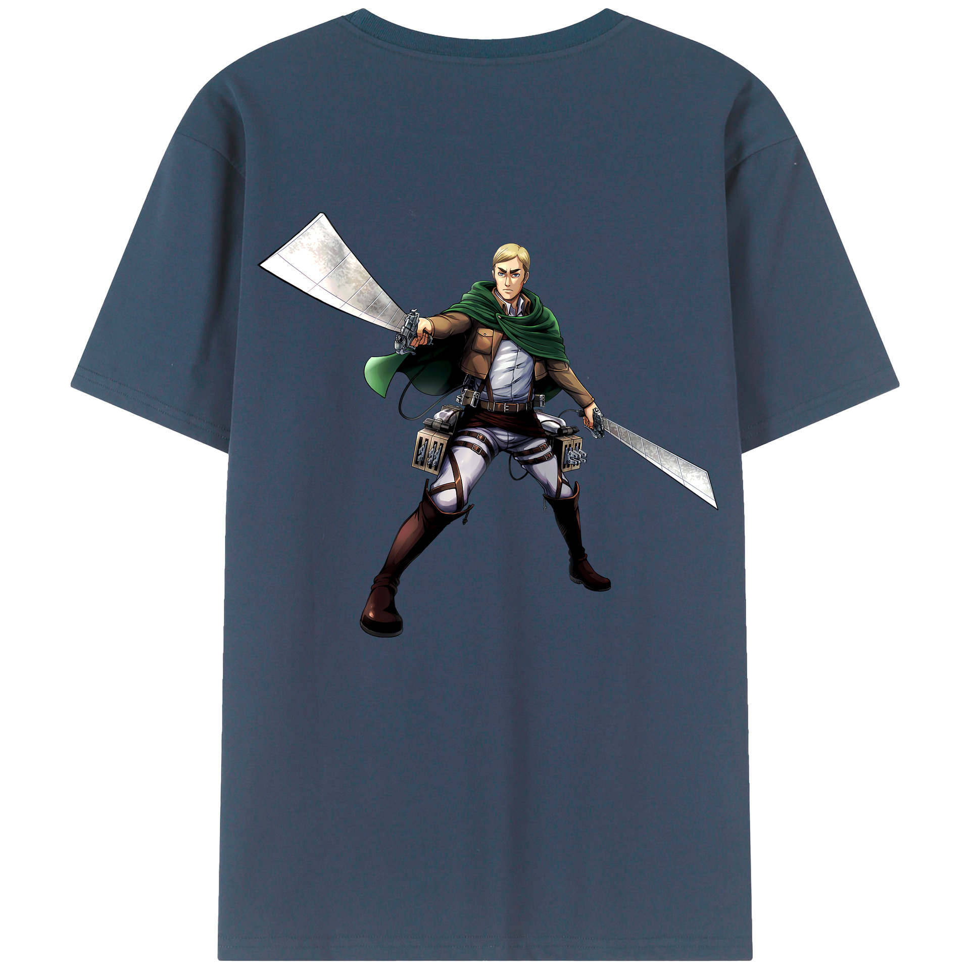 （画像用） 進撃の巨人 エルヴィン・スミス Attack on Titan Erwin Smith レディース半袖Tシャツ(バックプリント)