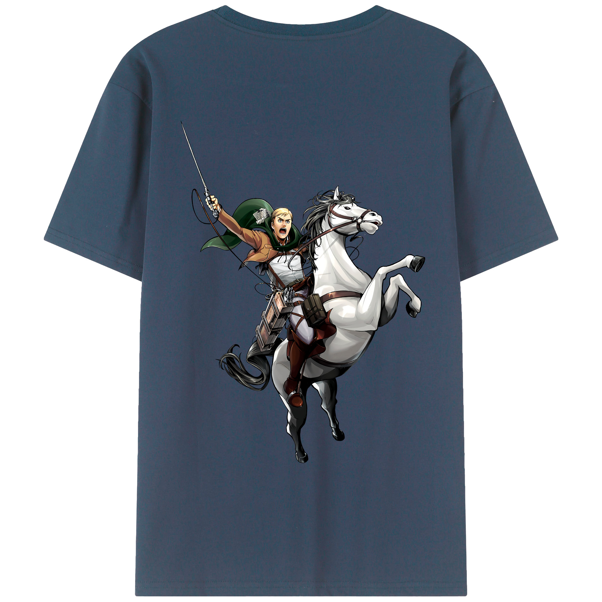 （画像用） 進撃の巨人 エルヴィン・スミス Attack on Titan Erwin Smith レディース半袖Tシャツ(バックプリント)