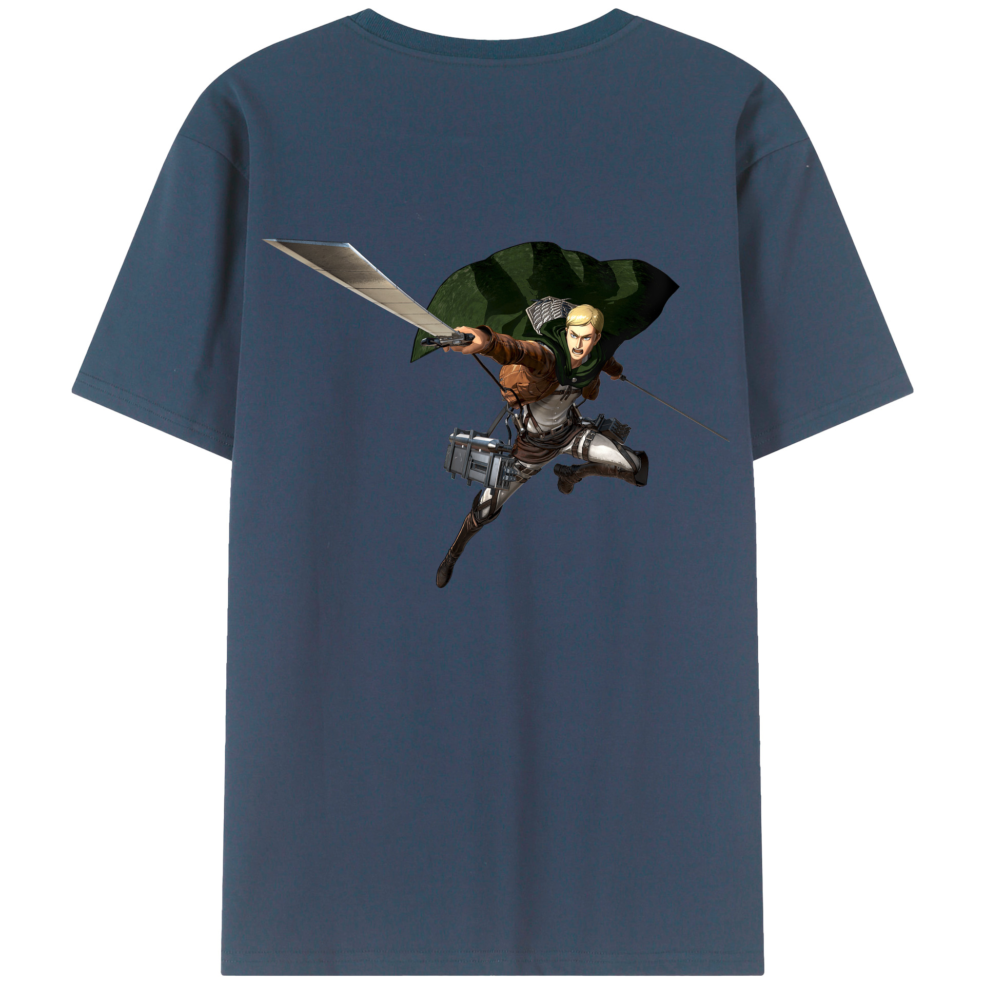 （画像用） 進撃の巨人 エルヴィン・スミス Attack on Titan Erwin Smith レディース半袖Tシャツ(バックプリント)