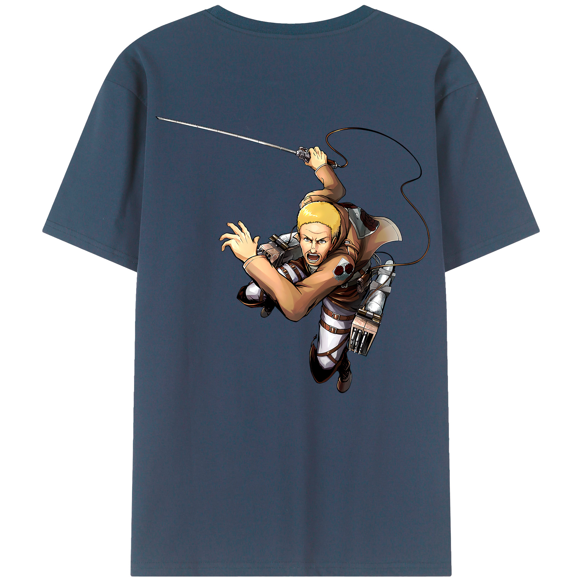 （画像用） 進撃の巨人 ハンネス Attack on Titan Hannes レディース半袖Tシャツ(バックプリント)