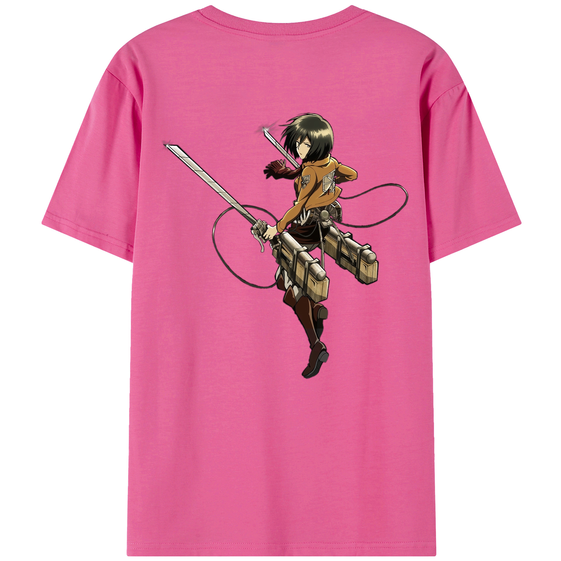（画像用） 進撃の巨人 ミカサ·アッカーマン Attack on Titan Mikasa Ackerman レディース半袖Tシャツ(バックプリント)