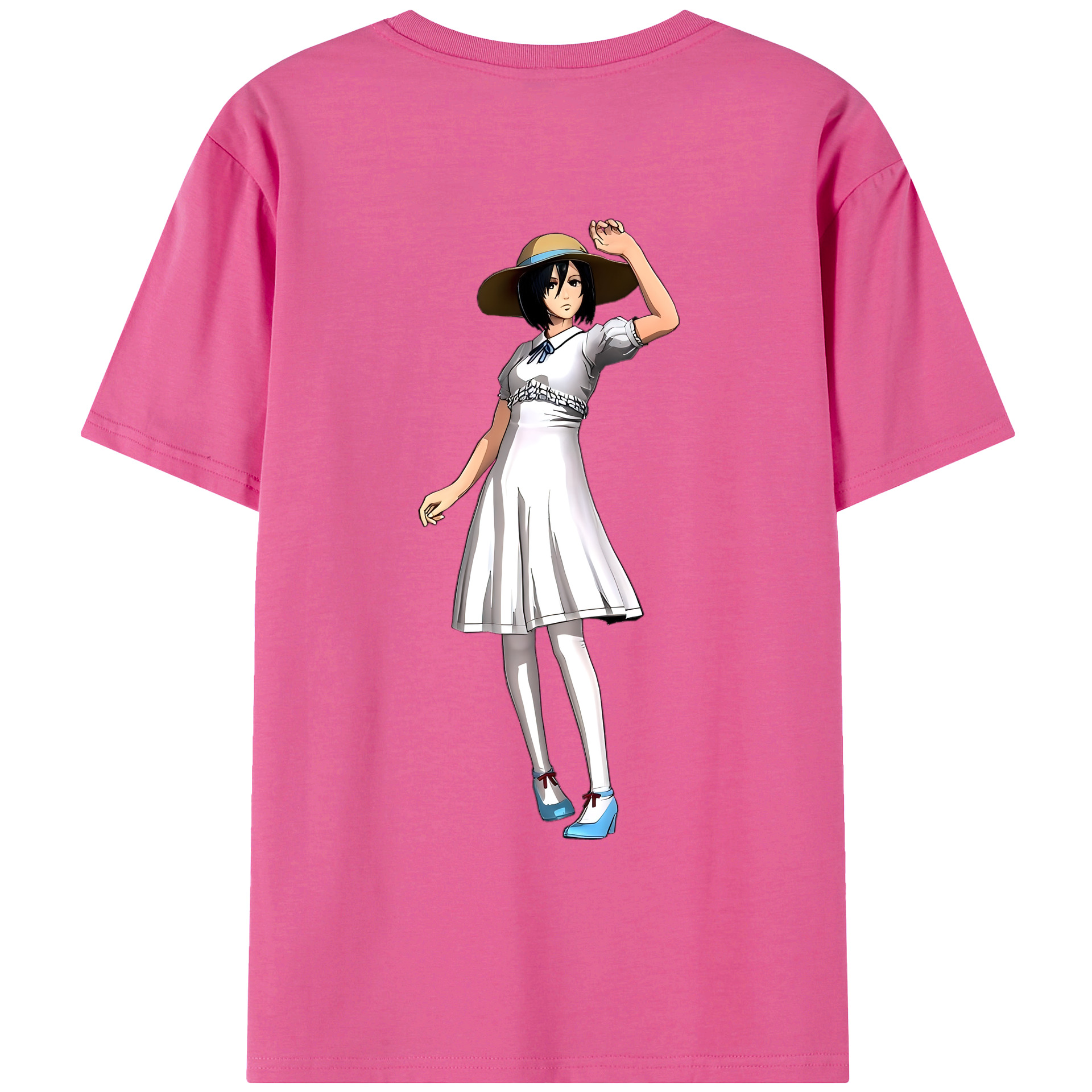 （画像用） 進撃の巨人 ミカサ·アッカーマン Attack on Titan Mikasa Ackerman レディース半袖Tシャツ(バックプリント)