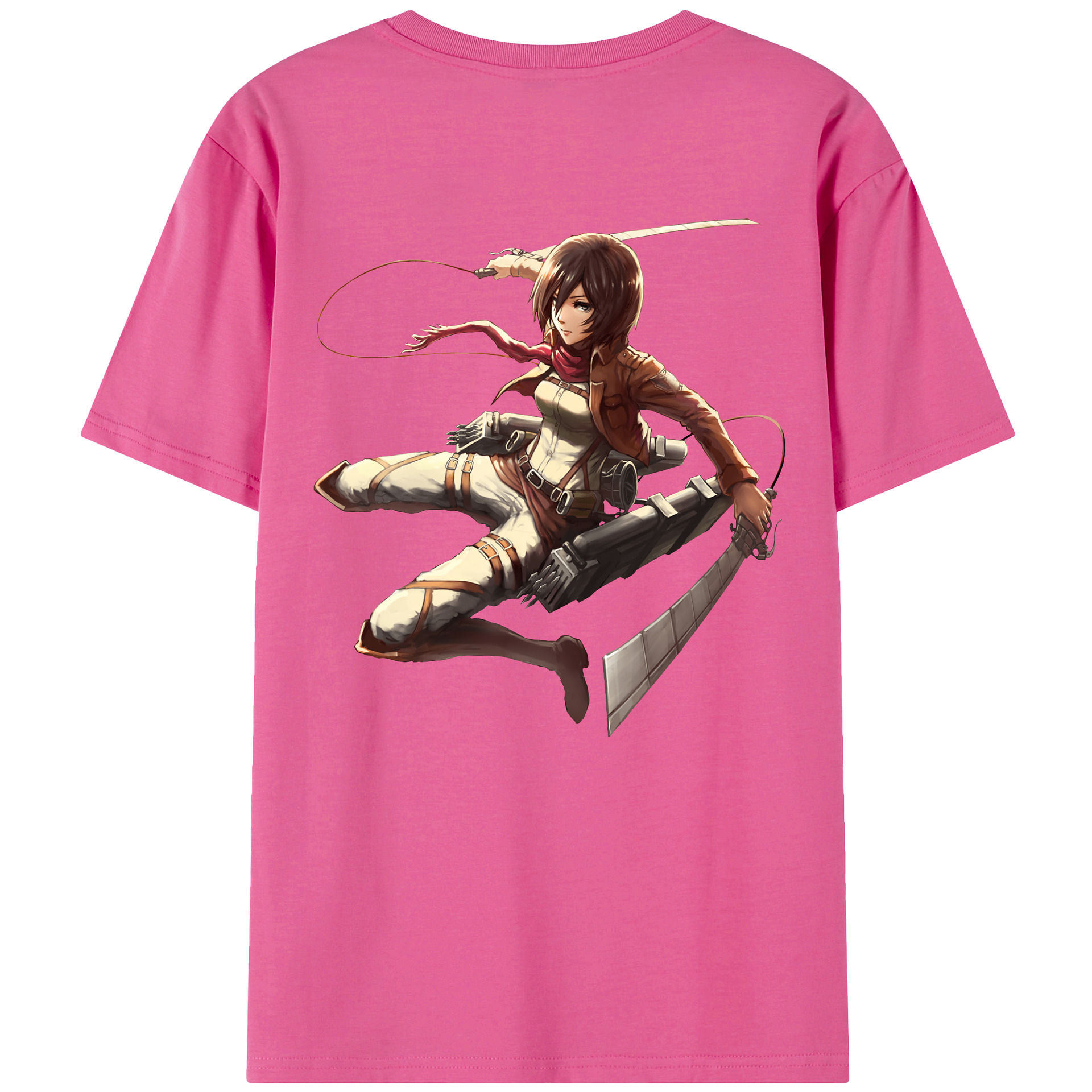 （画像用） 進撃の巨人 ミカサ·アッカーマン Attack on Titan Mikasa Ackerman レディース半袖Tシャツ(バックプリント)