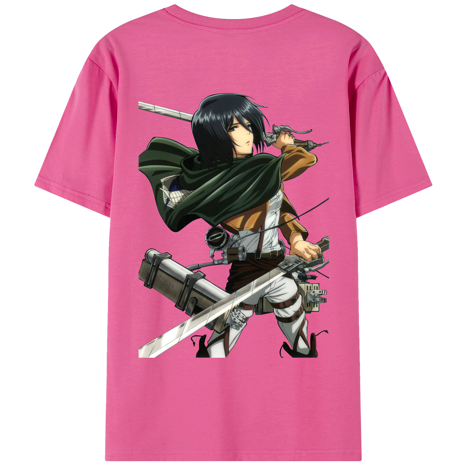 （画像用） 進撃の巨人 ミカサ·アッカーマン Attack on Titan Mikasa Ackerman レディース半袖Tシャツ(バックプリント)
