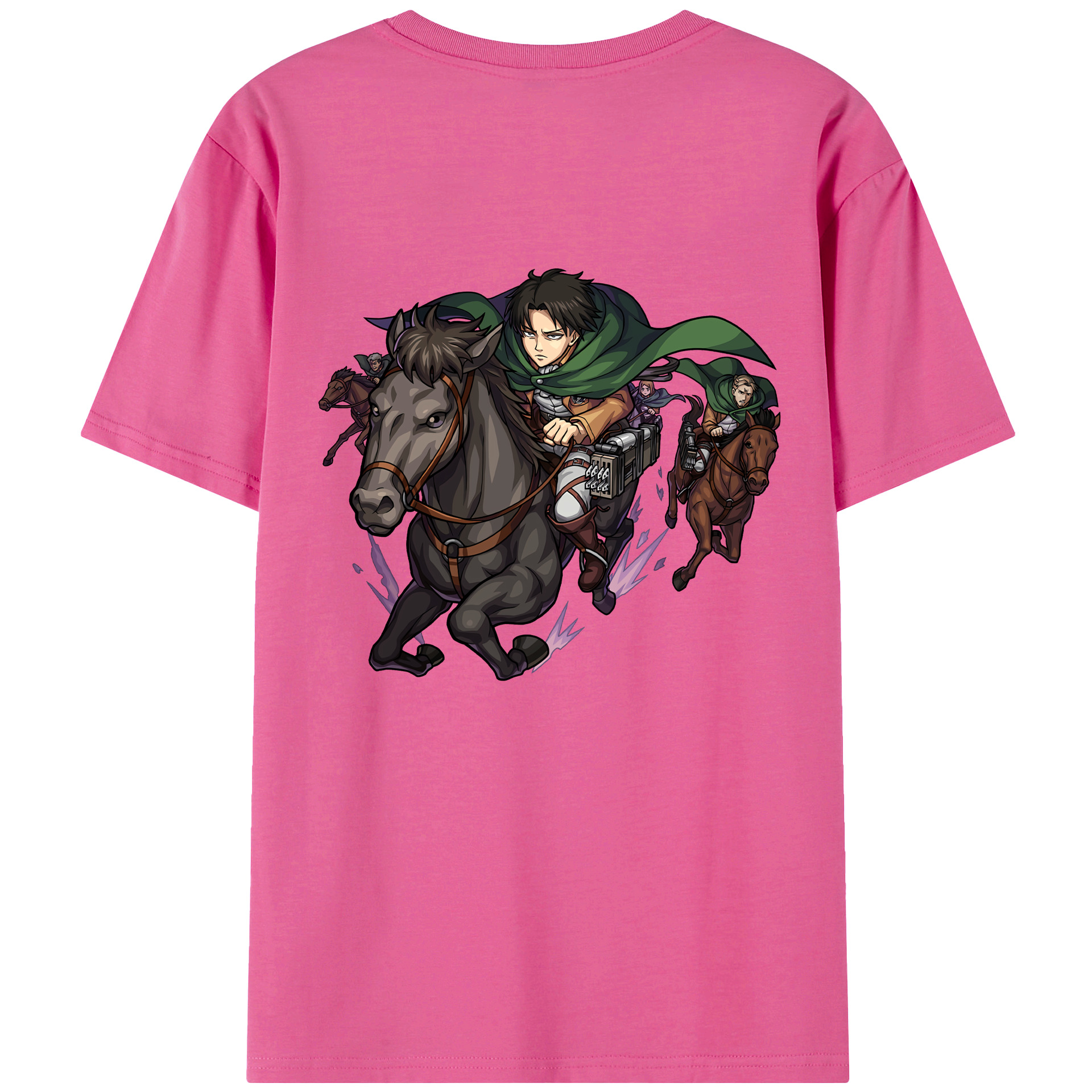 （画像用） 進撃の巨人 リヴァイ·アッカーマン Attack on Titan Levi Ackerman レディース半袖Tシャツ(バックプリント)