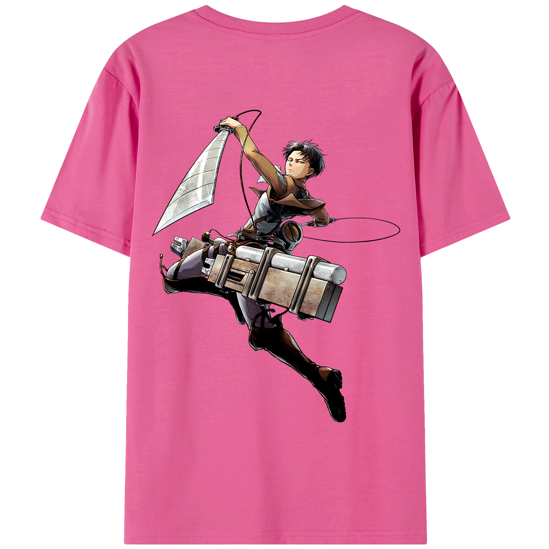 （画像用） 進撃の巨人 リヴァイ·アッカーマン Attack on Titan Levi Ackerman レディース半袖Tシャツ(バックプリント)
