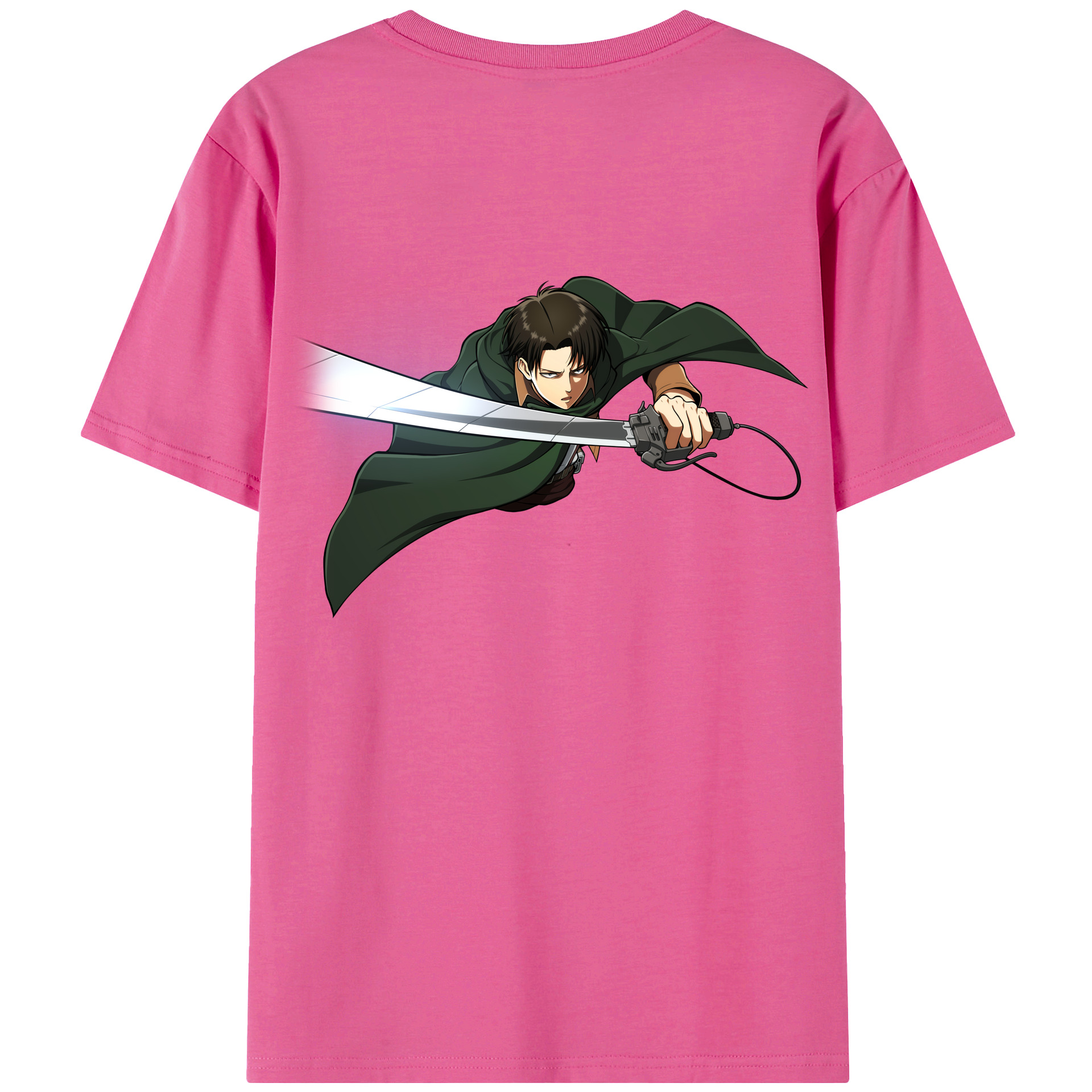 （画像用） 進撃の巨人 リヴァイ·アッカーマン Attack on Titan Levi Ackerman レディース半袖Tシャツ(バックプリント)