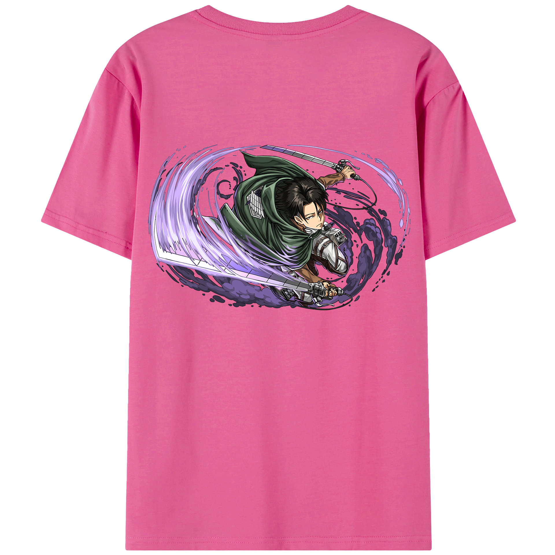 （画像用） 進撃の巨人 リヴァイ·アッカーマン Attack on Titan Levi Ackerman レディース半袖Tシャツ(バックプリント)