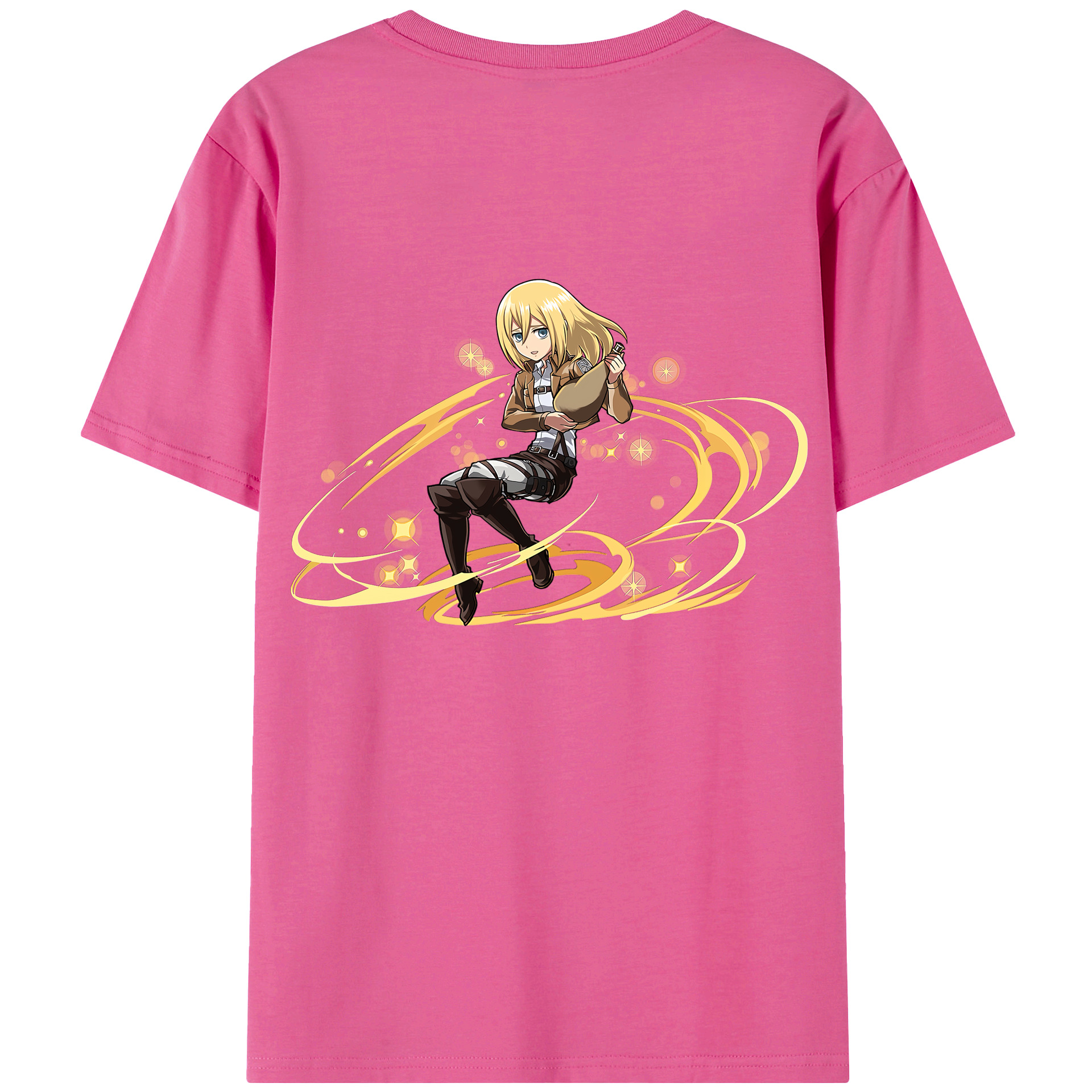 （画像用） 進撃の巨人 クリスタ·レンズ Attack on Titan Christa Lenz レディース半袖Tシャツ(バックプリント)