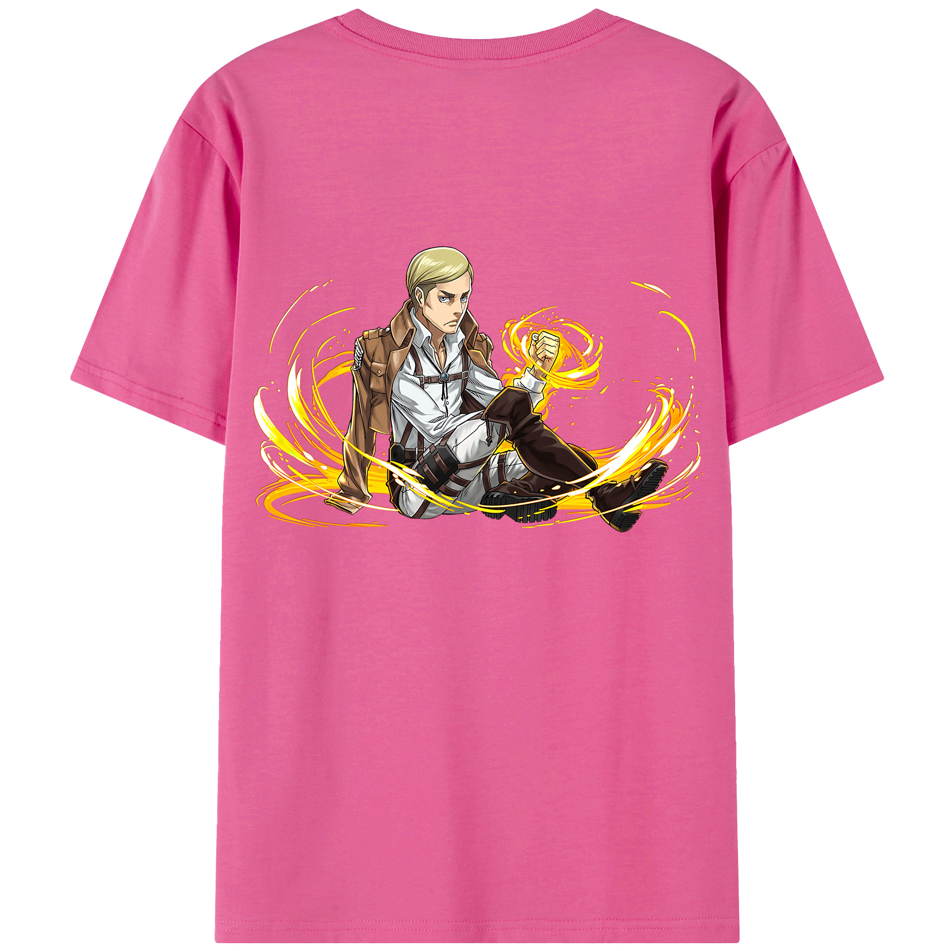 （画像用） 進撃の巨人 エルヴィン・スミス Attack on Titan Erwin Smith レディース半袖Tシャツ(バックプリント)