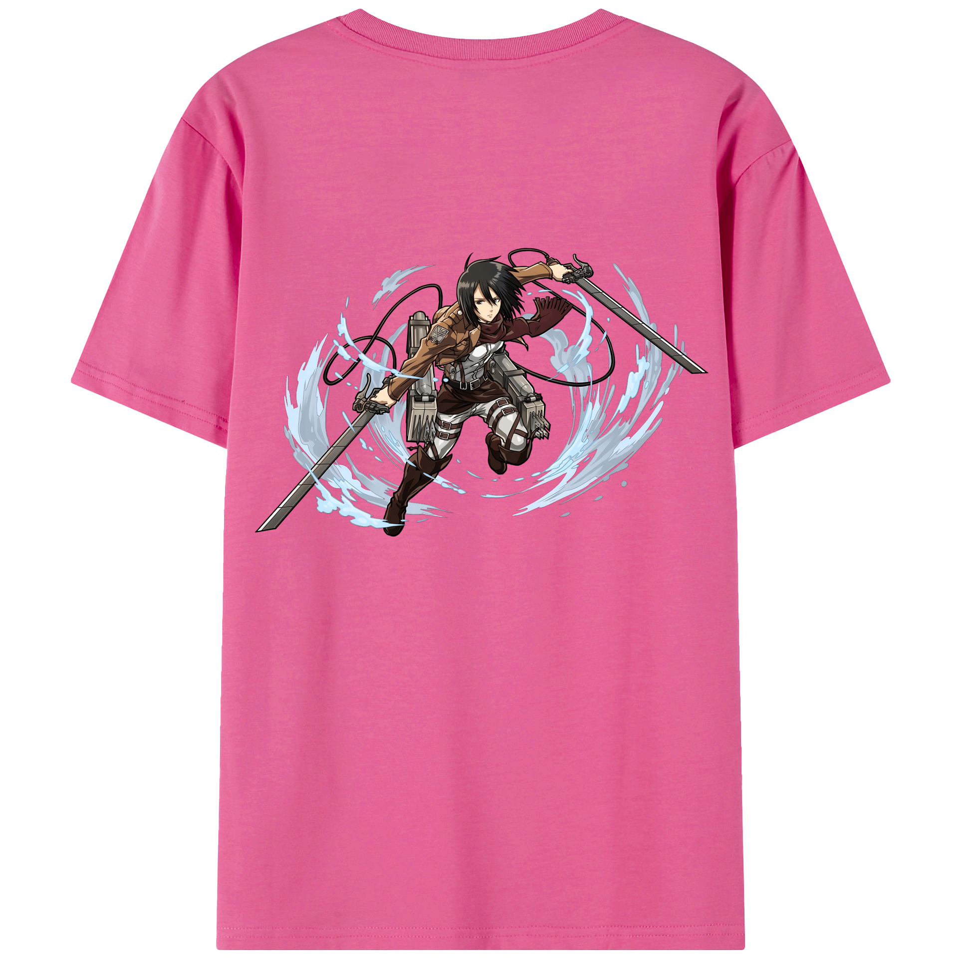 （画像用） 進撃の巨人 ミカサ·アッカーマン Attack on Titan Mikasa Ackerman レディース半袖Tシャツ(バックプリント)