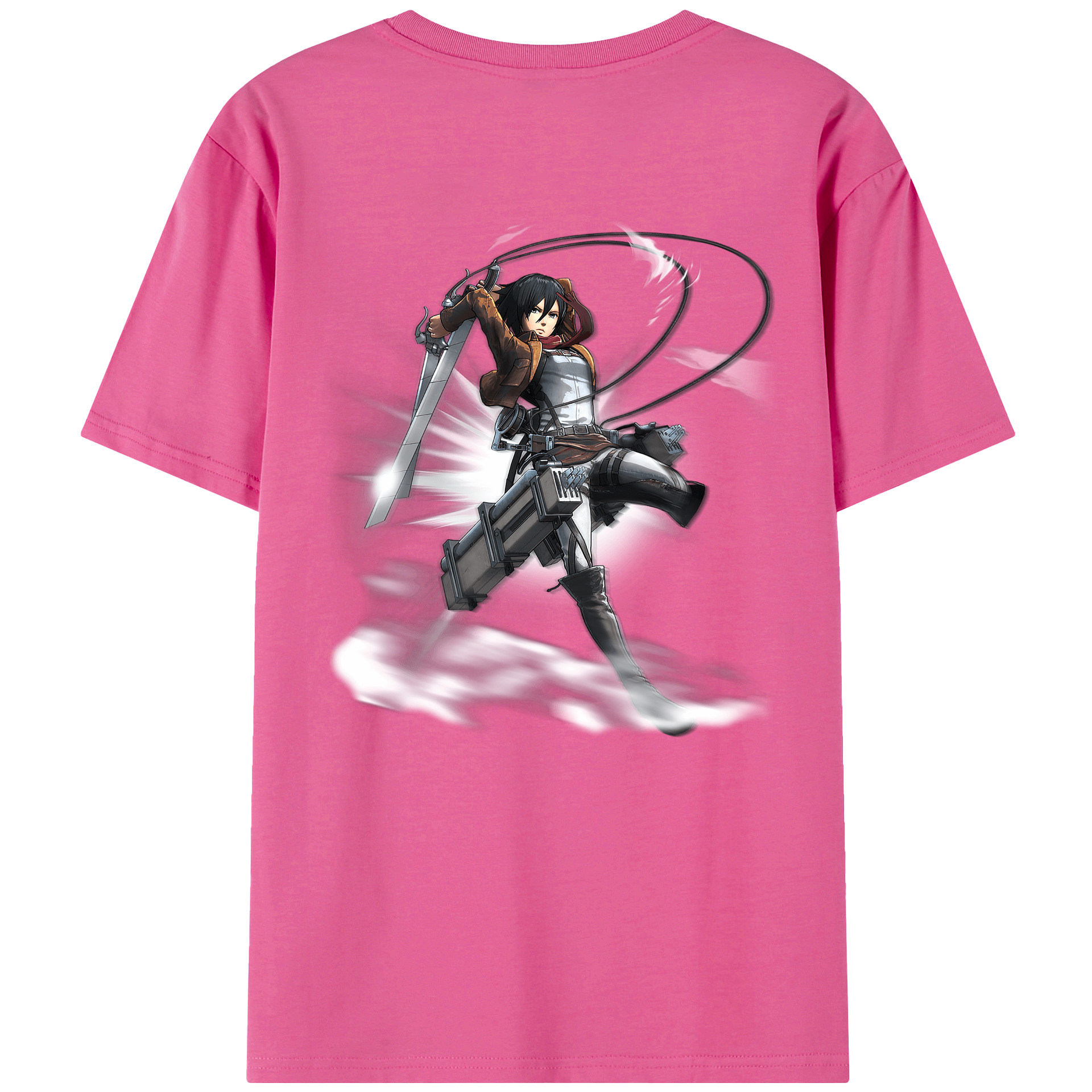 （画像用） 進撃の巨人 ミカサ·アッカーマン Attack on Titan Mikasa Ackerman レディース半袖Tシャツ(バックプリント)